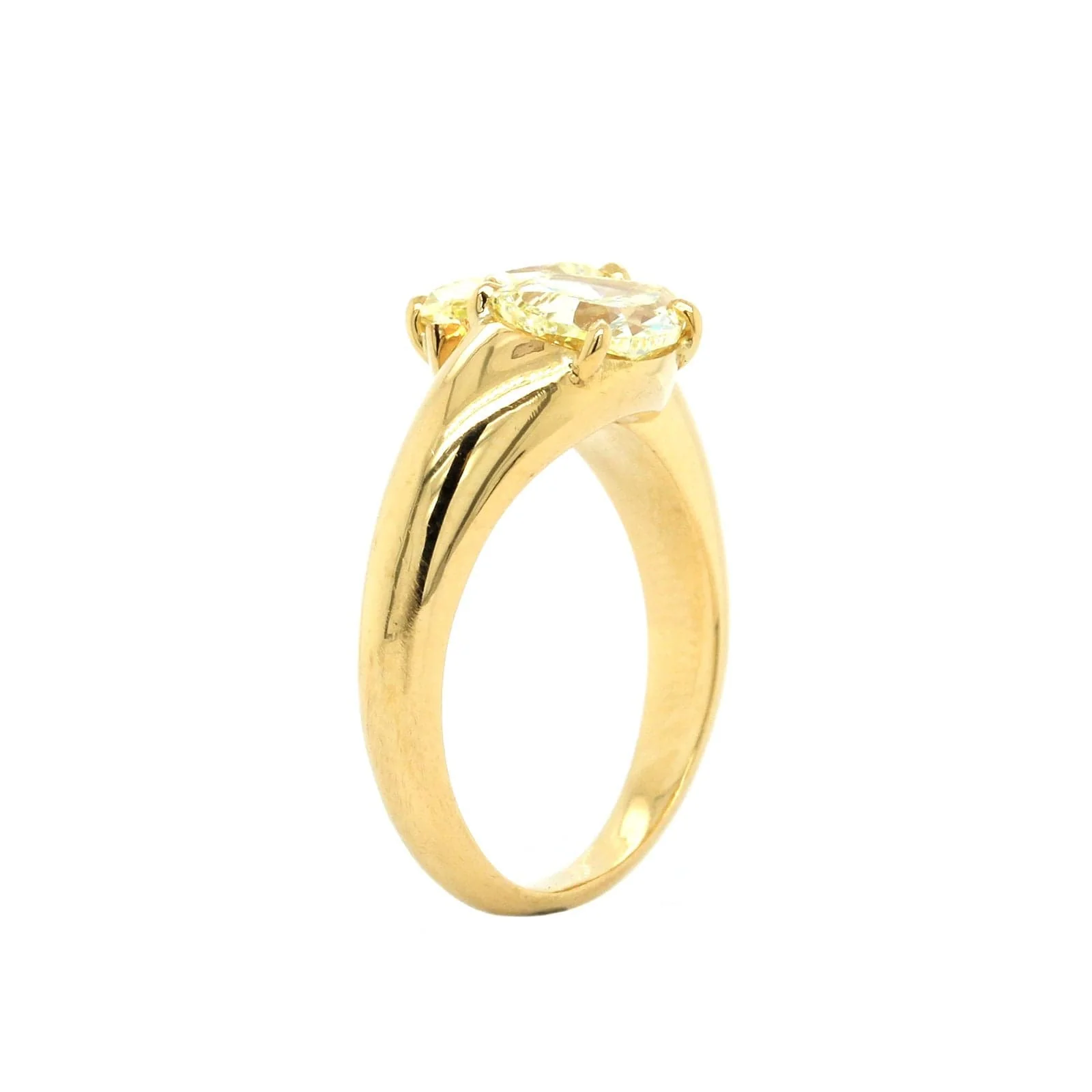 20K Yellow Gold Fancy Yellow Diamond Bypass Twin Ring - Image 4