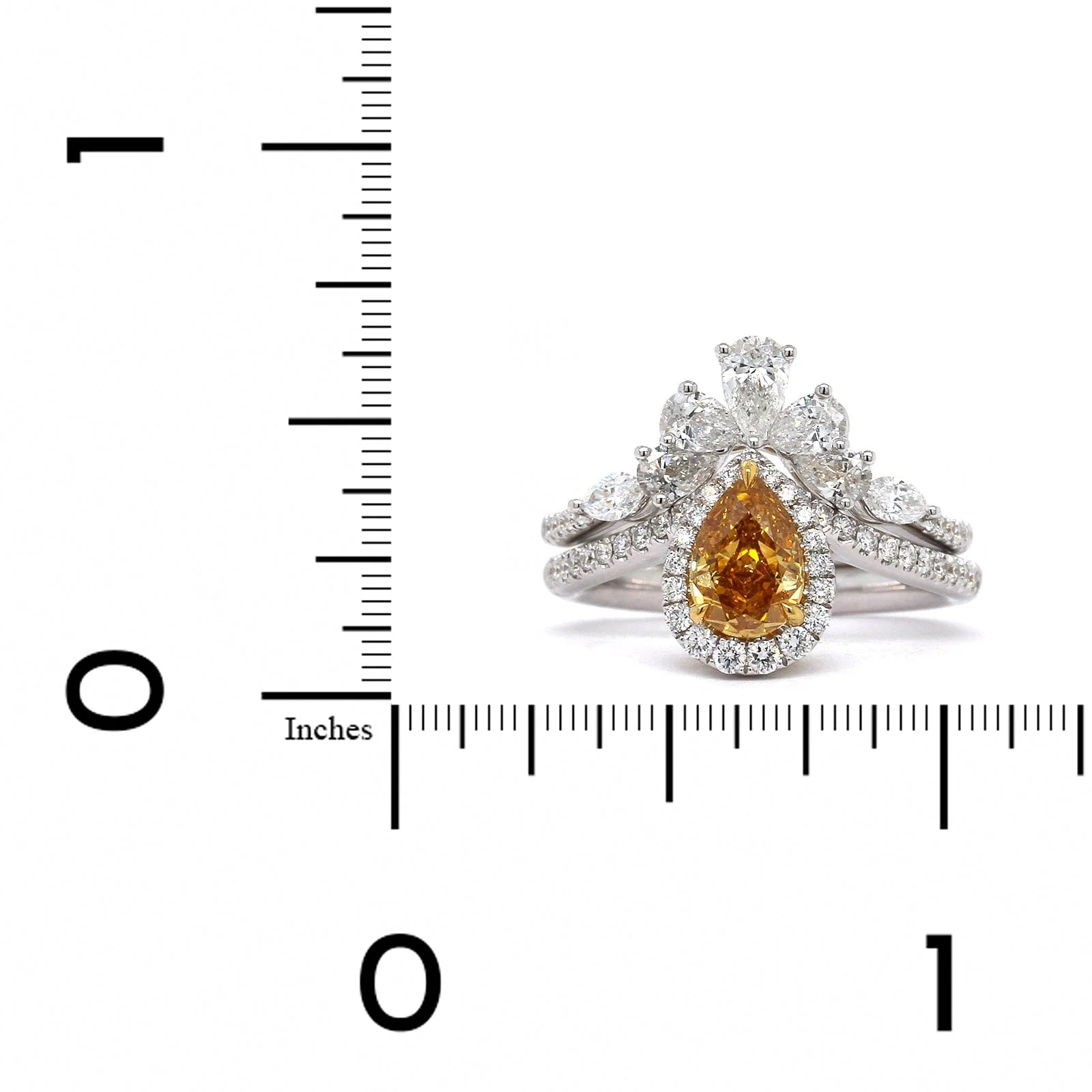 18K White Gold Diamond Engagement Ring and Band 2 Piece Set - Image 4
