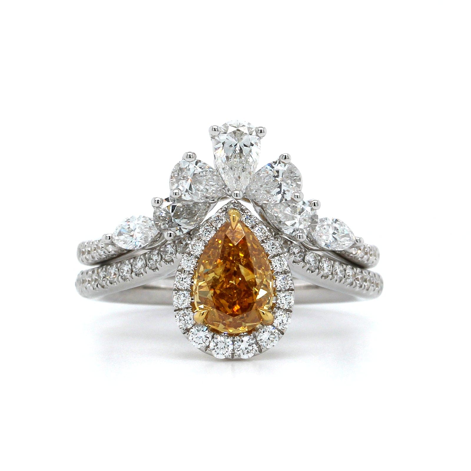 18K White Gold Diamond Engagement Ring and Band 2 Piece Set - Image 5