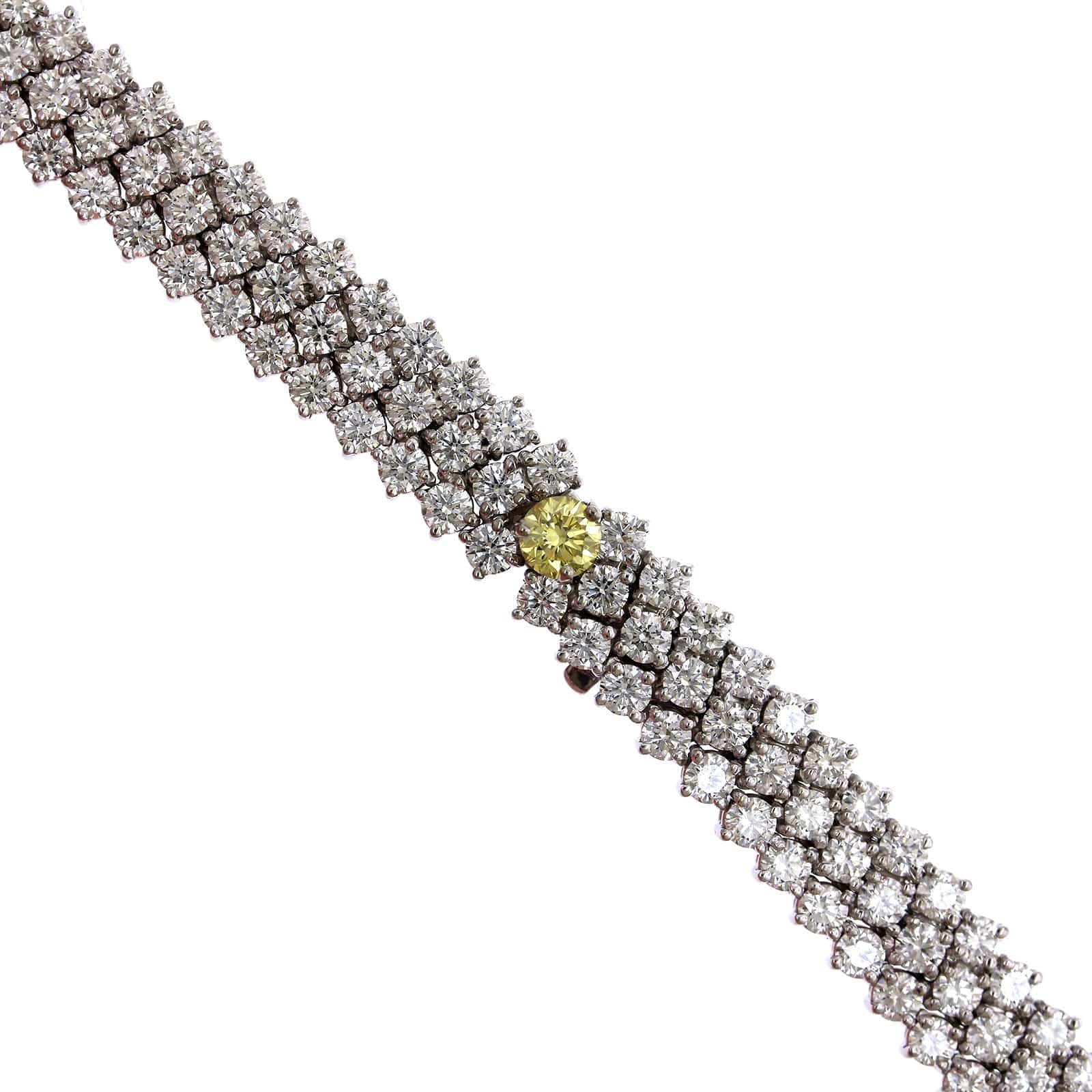 18K White Gold 3 Row Diamond Necklace - Image 2