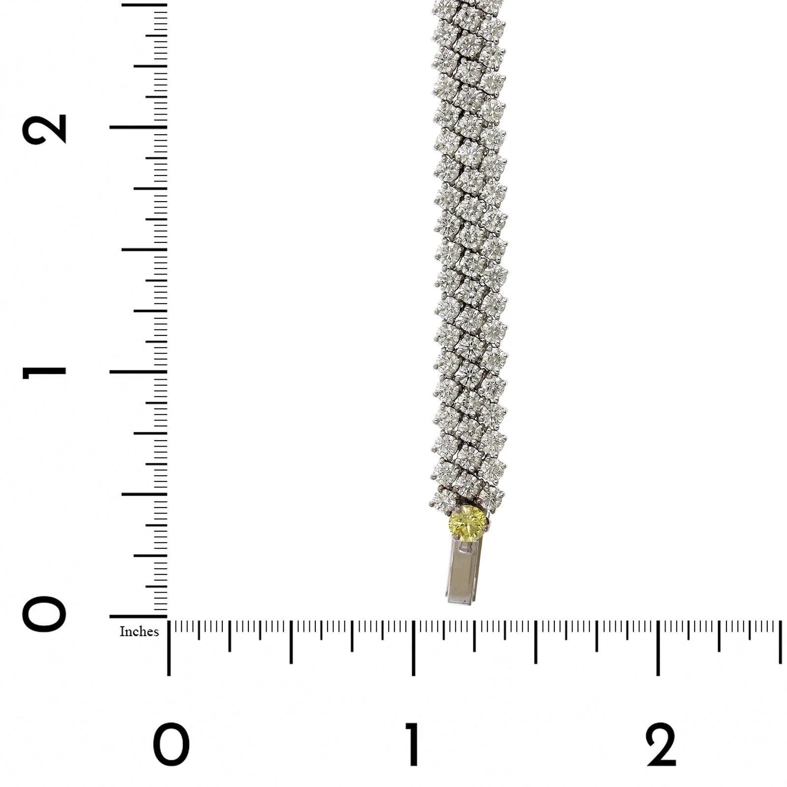 18K White Gold 3 Row Diamond Necklace - Image 3