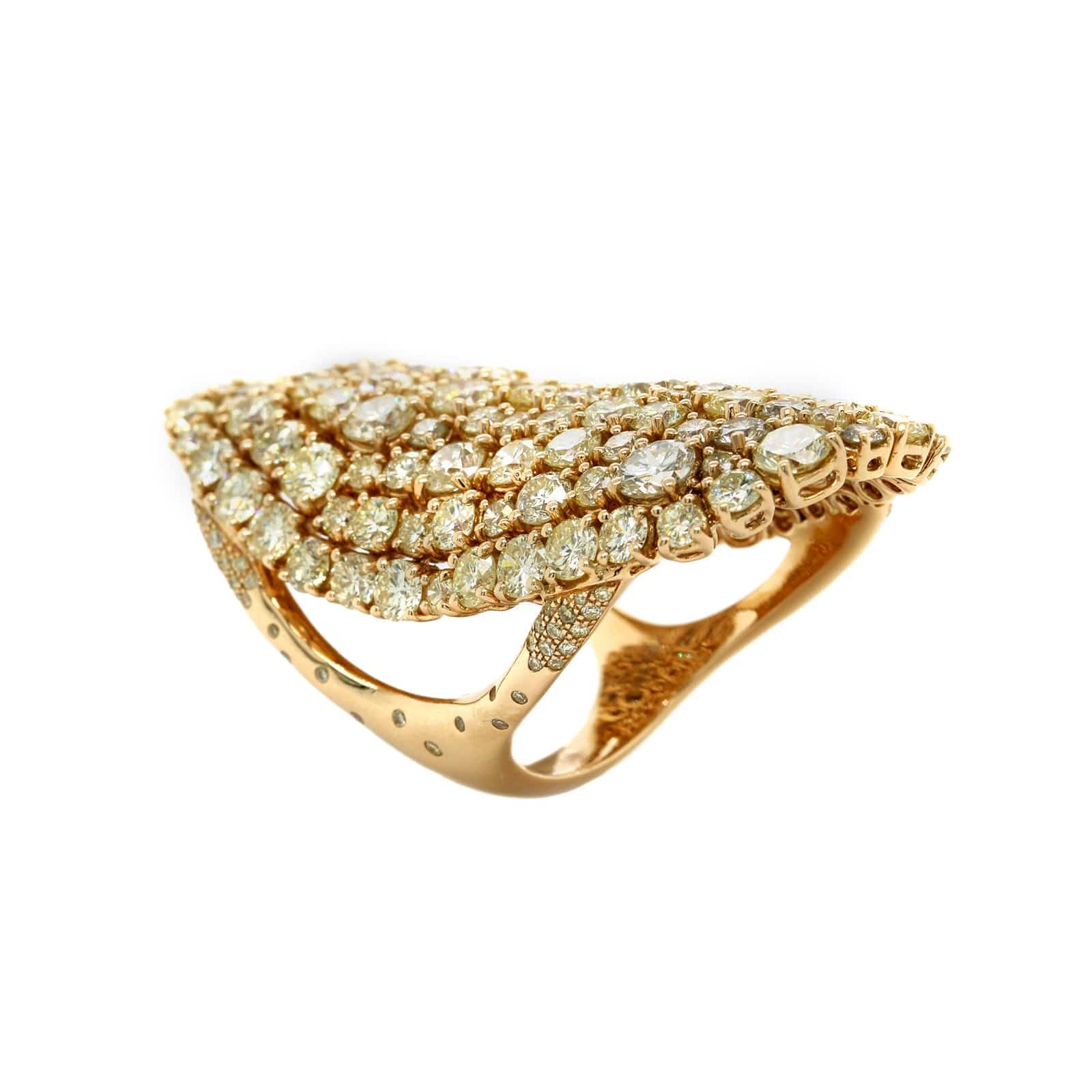 Etho Maria 18K Yellow Gold and Yellow Diamond Oval Shield Ring - Image 2