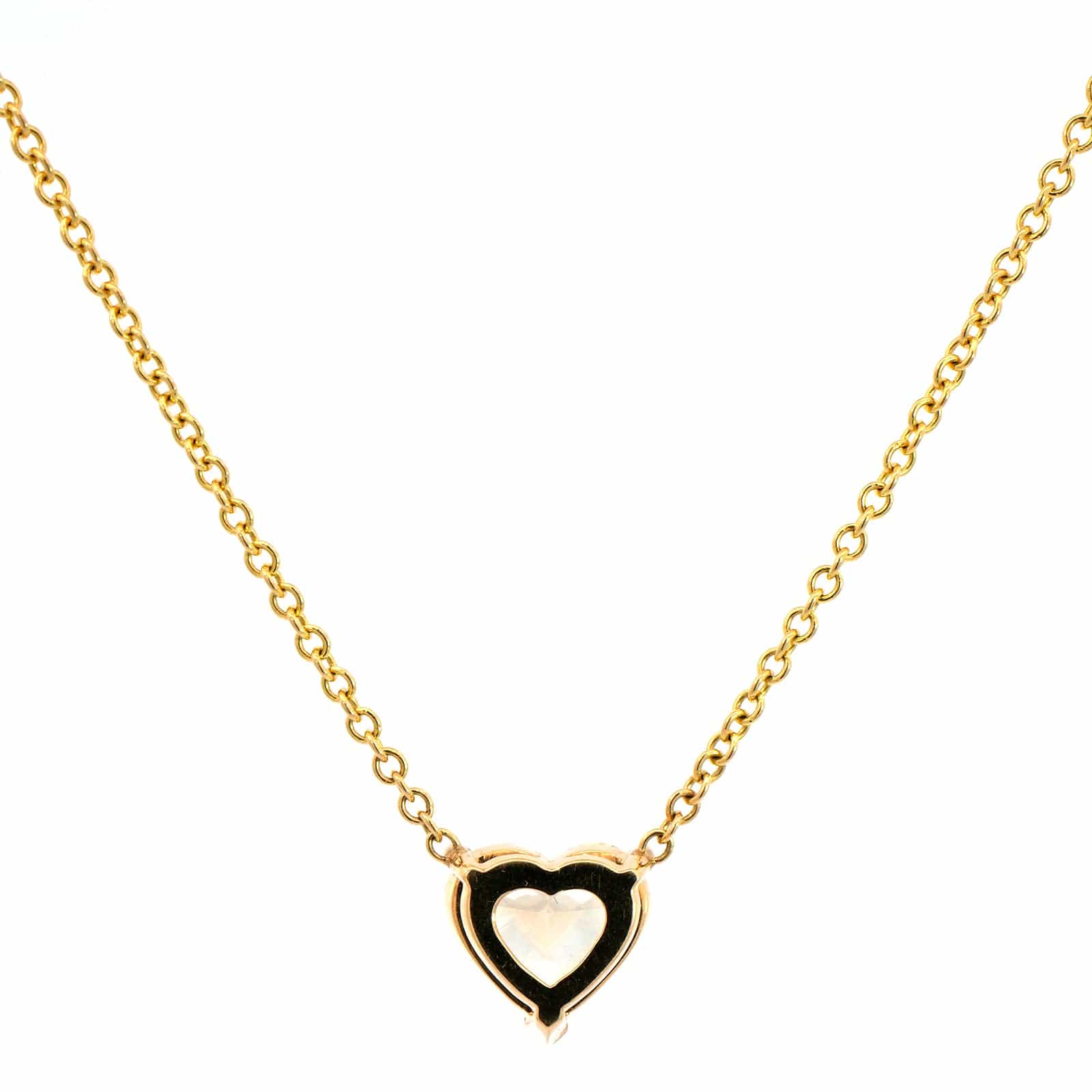 18K Yellow Gold Yellow Diamond Heart Pendant Necklace - Image 2