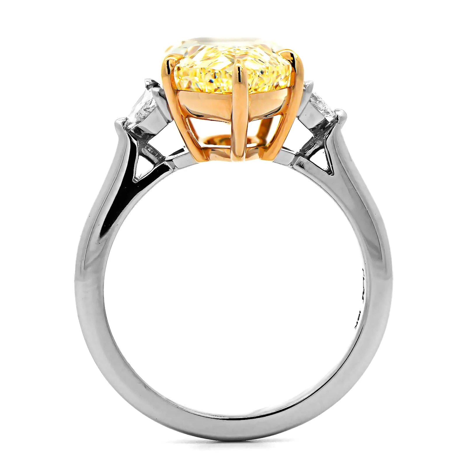 Platinum 3 Stone Pear Shaped and Cadillac Diamond Engagement Ring - Image 3