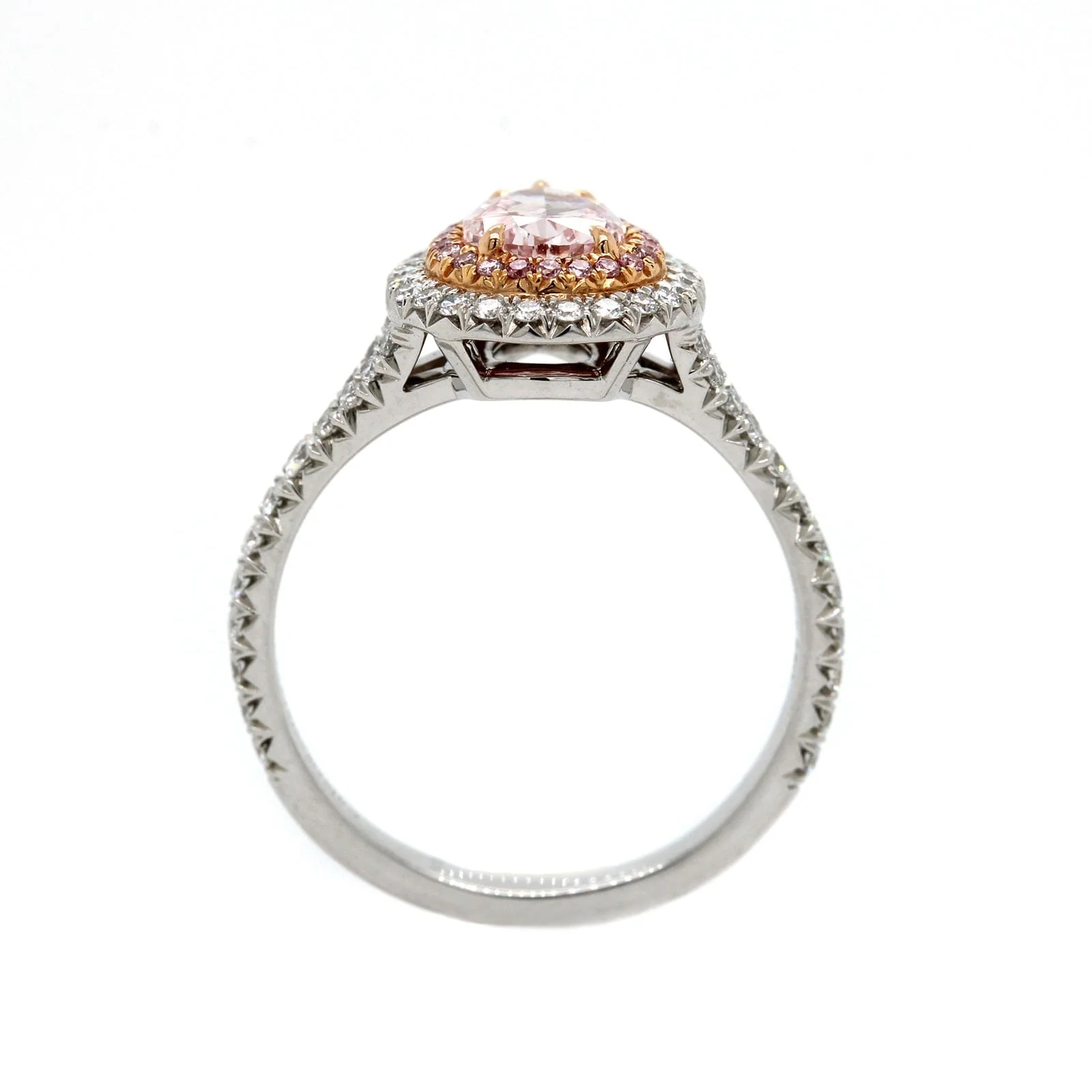 Platinum and 18K Rose Gold Pink Diamond Ring - Image 3