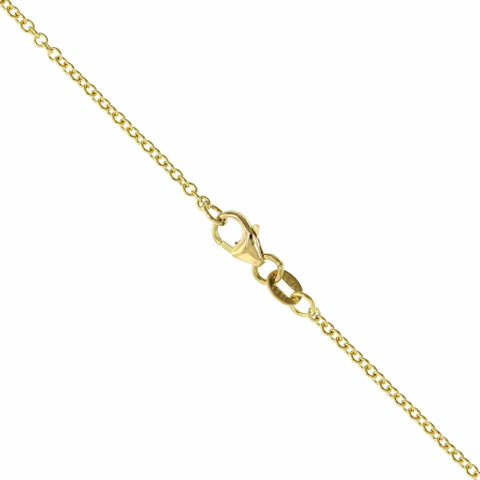 18K Yellow Gold Brown Marquise Diamond Pendant Necklace - Image 4