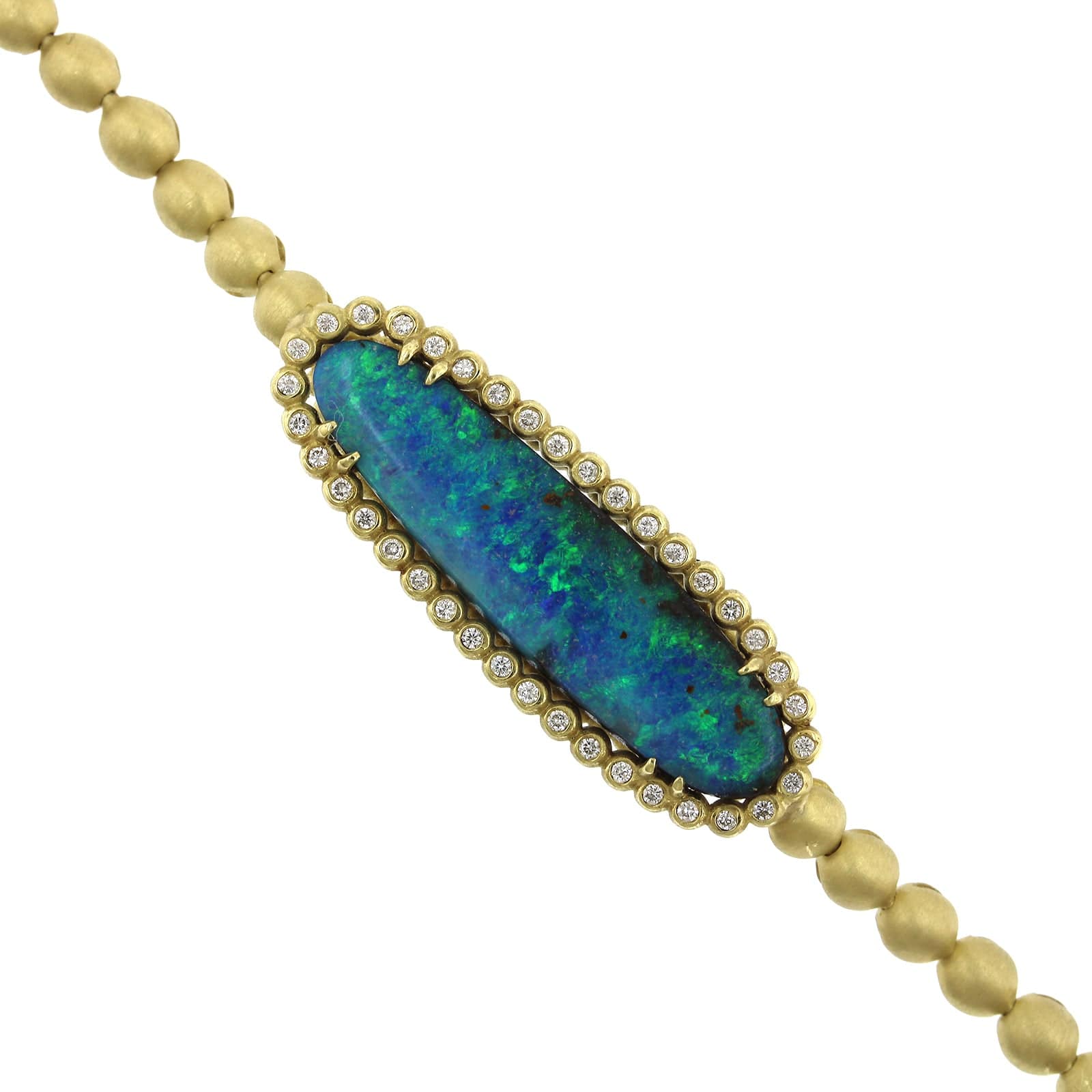 Suzy Landa 18K Yellow Gold Opal and Diamond Bracelet - Image 3