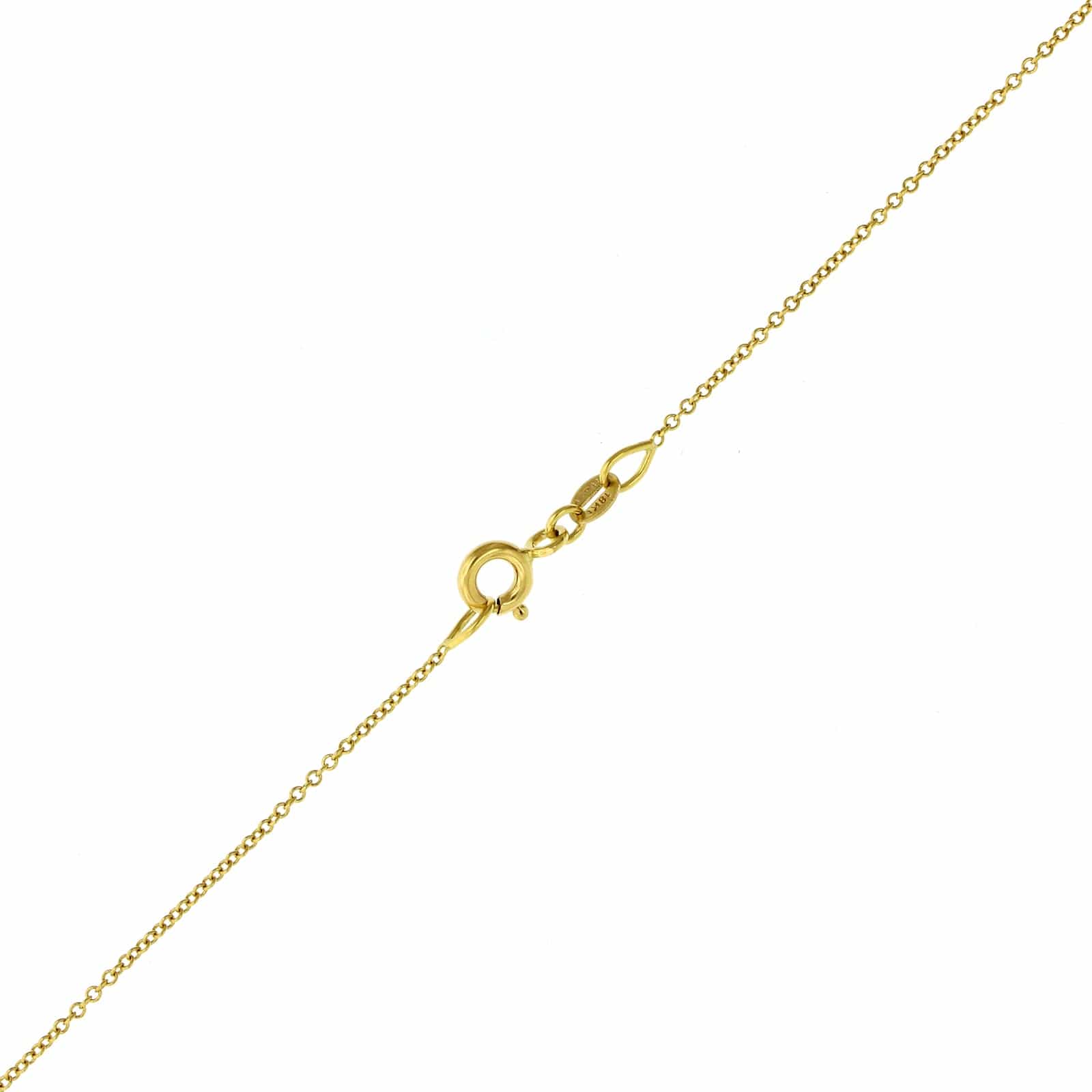 18K Yellow Gold Round Opal and Diamond Pendant Necklace - Image 3