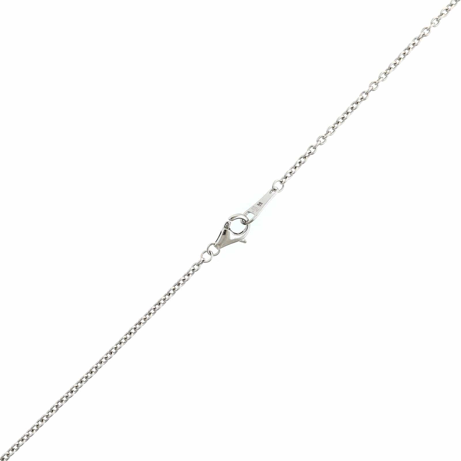 Platinum Oval Opal & Diamond Pendant Necklace - Image 3