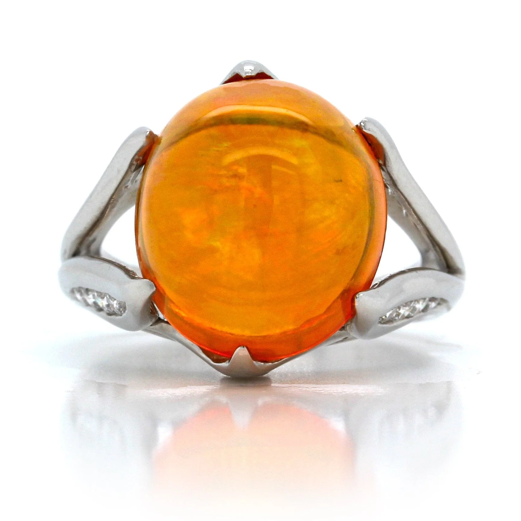 Oscar Heyman Platinum Crystal Opal Diamond Ring - Image 5