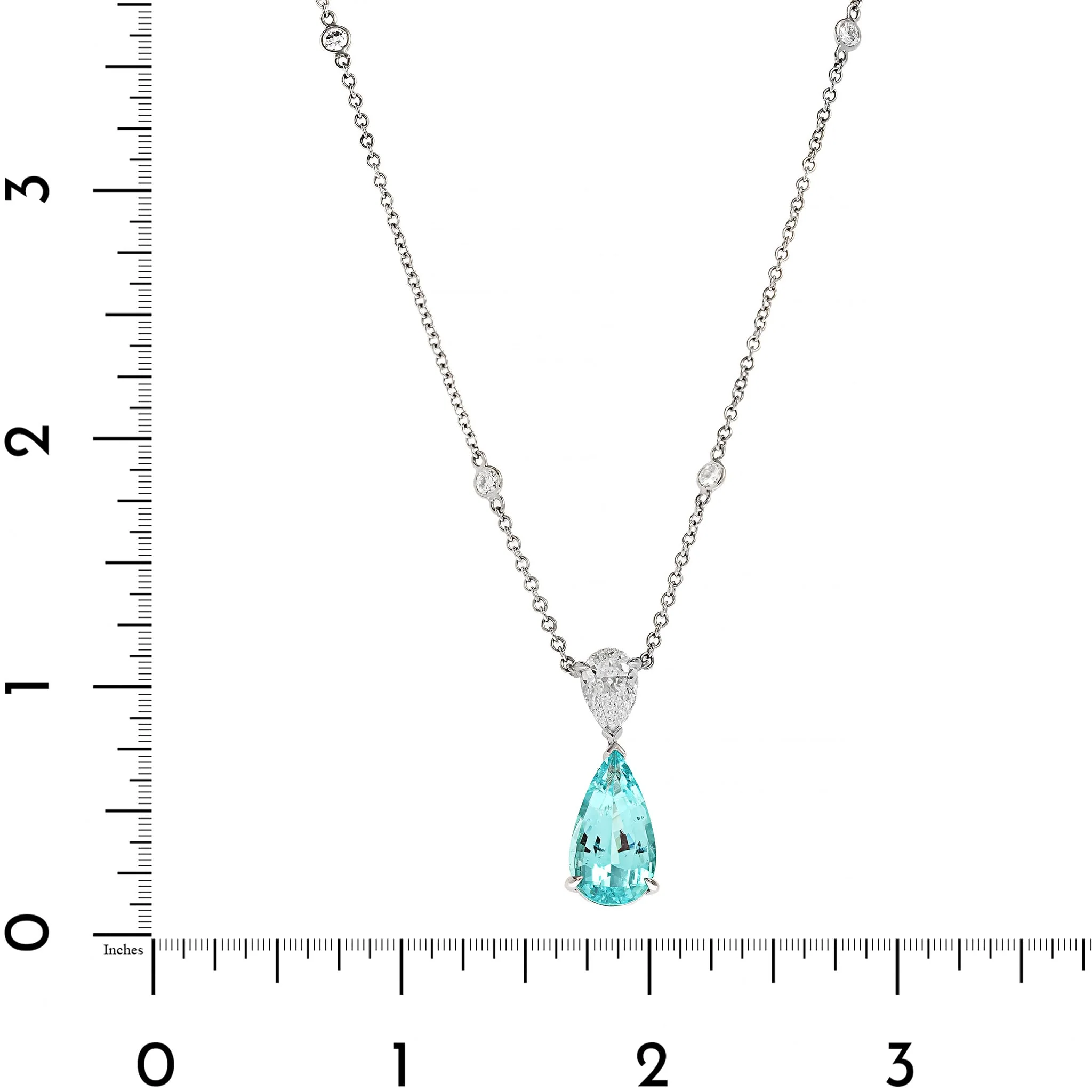 Oscar Heyman Platinum Paraiba Tourmaline and Diamond Pendant Necklace - Image 4