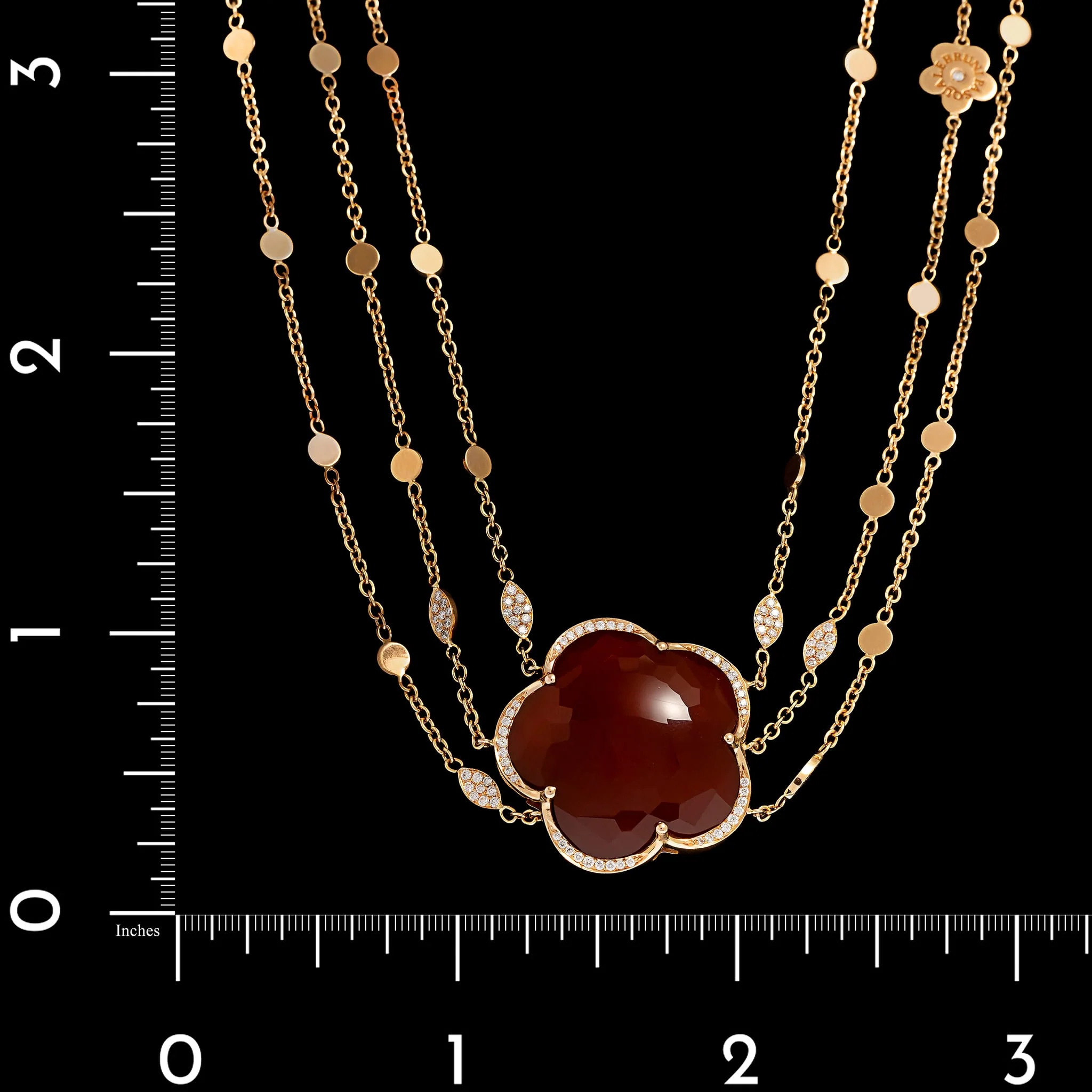 Pasquale Bruni 18K Rose Gold Carnelian and Diamond Bon Ton Sautoir Necklace - Image 3