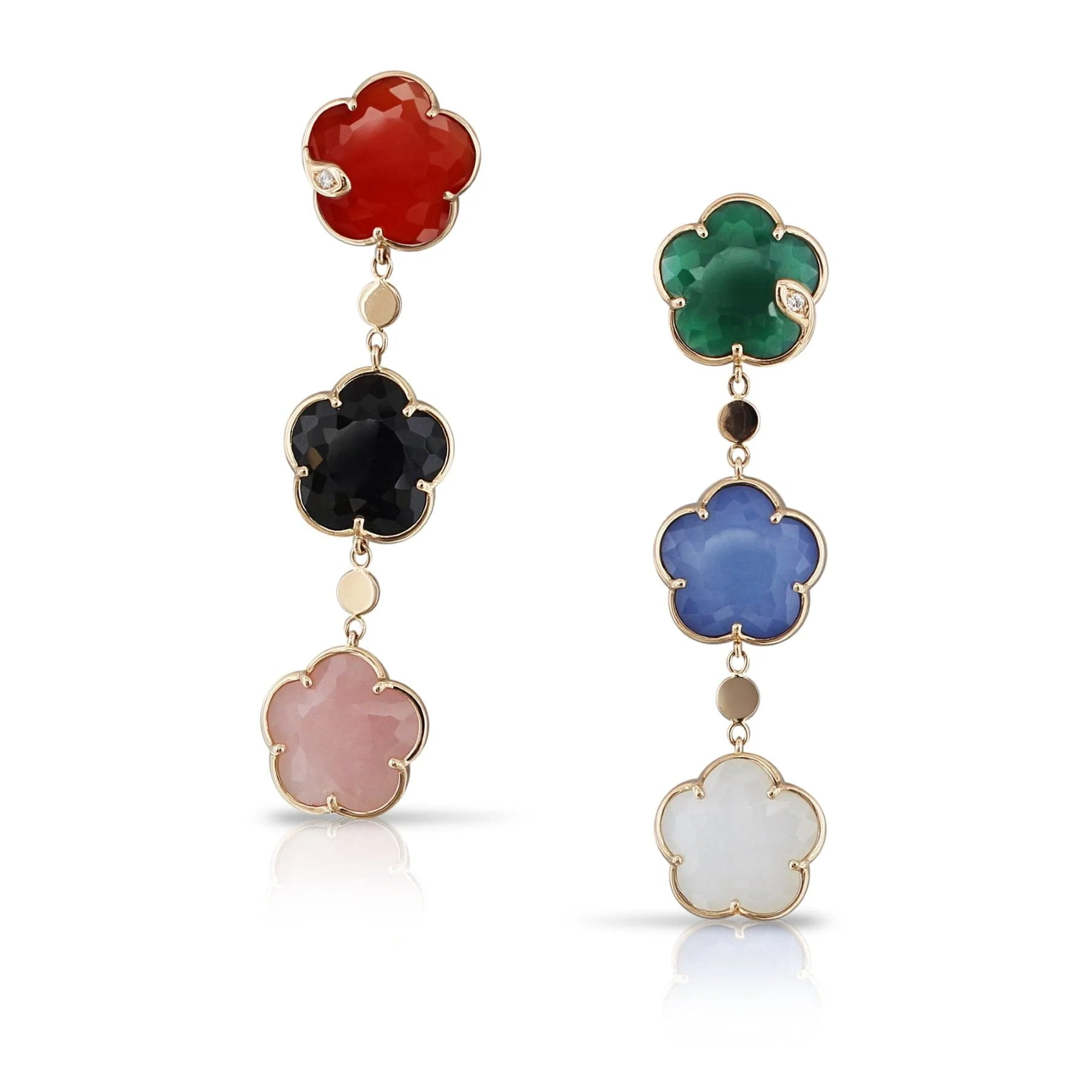 Pasquale Bruni 18K Rose Gold Diamond and Multi Gemstone Petit Joli Bouquet Earrings