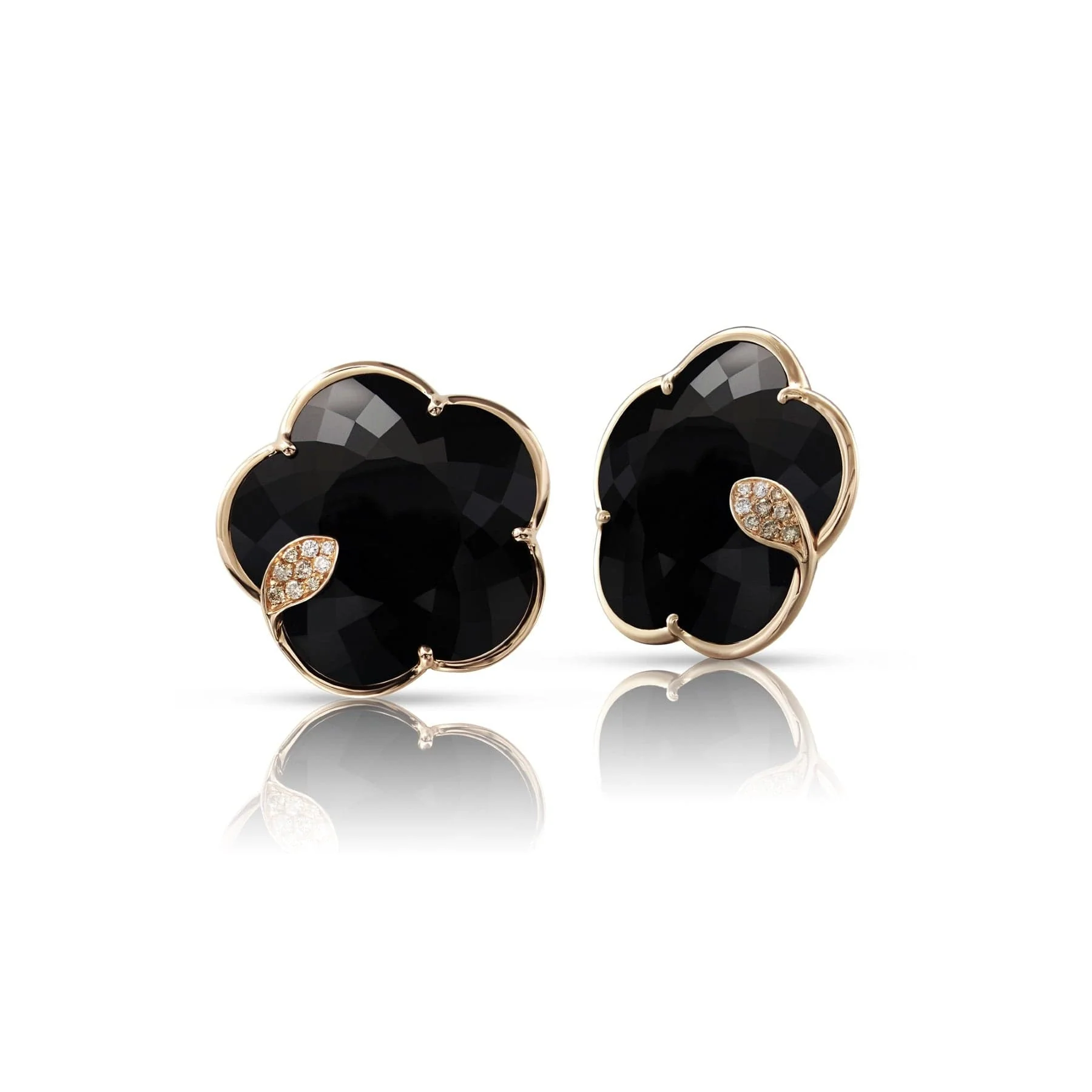 Pasquale Bruni 18K Rose Gold Diamond and Onyx Ton Joli Earrings