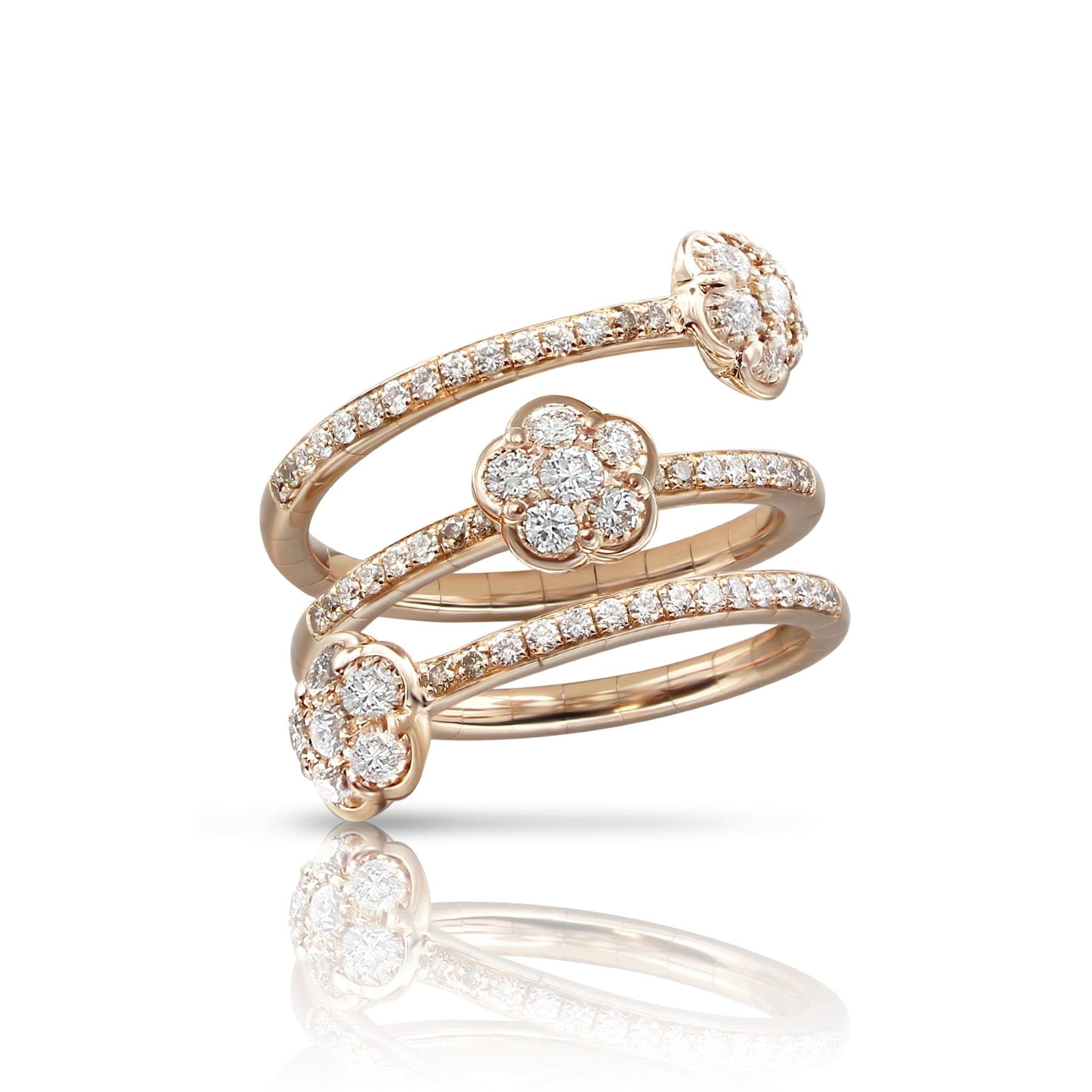 Pasquale Bruni 18K Rose Gold Diamond Figlia Dei Fiori Bypass Ring