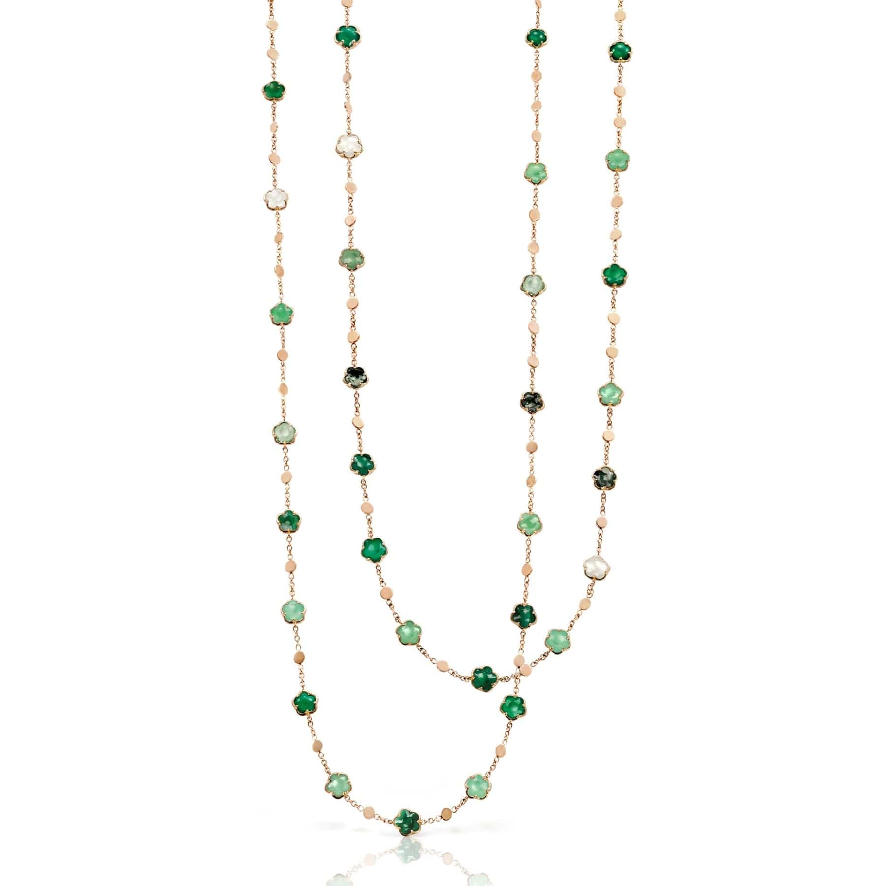 Pasquale Bruni 18K Rose Gold Figlia Dei Fiori Multi Gemstone Necklace