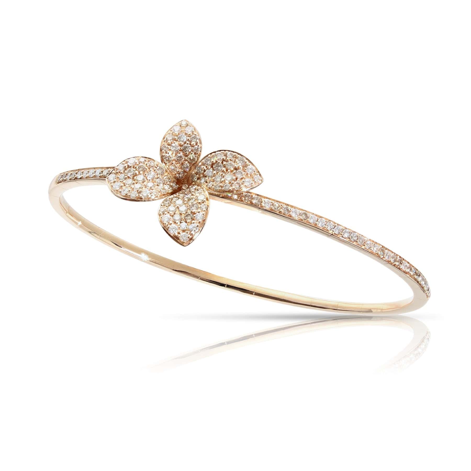 Pasquale Bruni 18K Rose Gold Pave Diamond Giardini Petit Bangle Bracelet