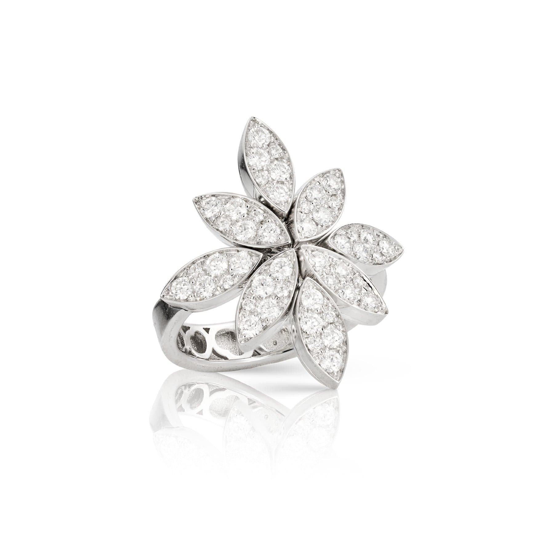 Pasquale Bruni 18K White Gold Diamond Ghirlanda Luce Di Loto Ring