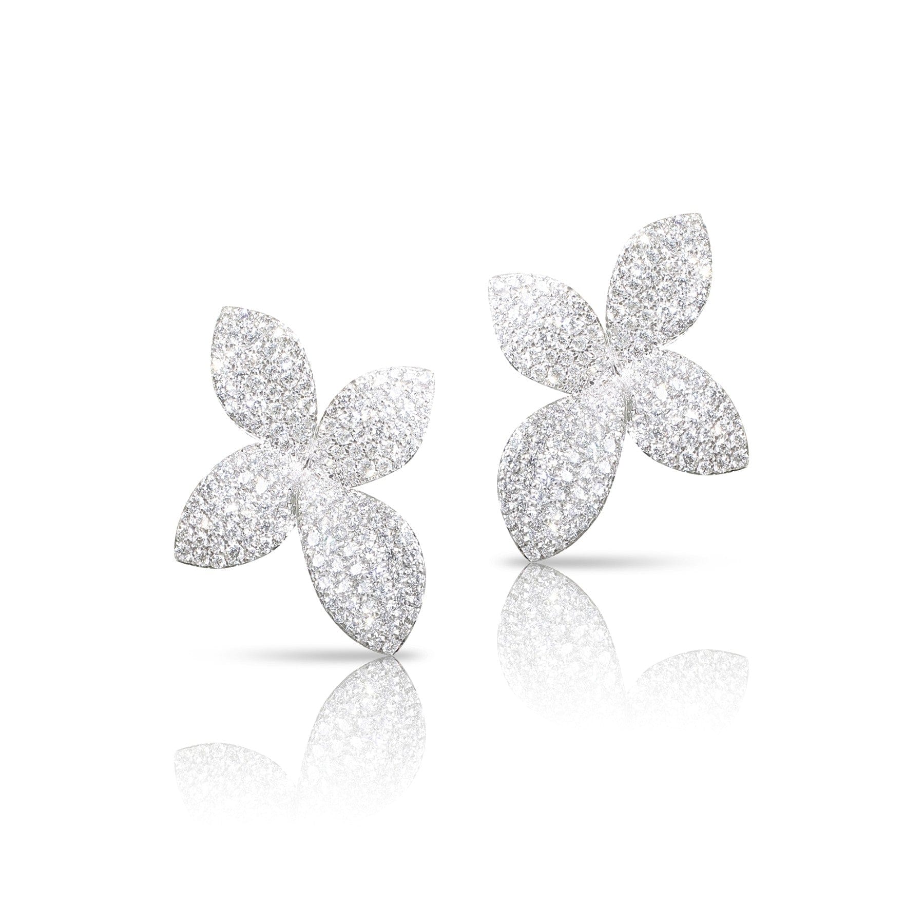 Pasquale Bruni 18K White Gold Diamond Giardini Secreti Flower Stud Earrings