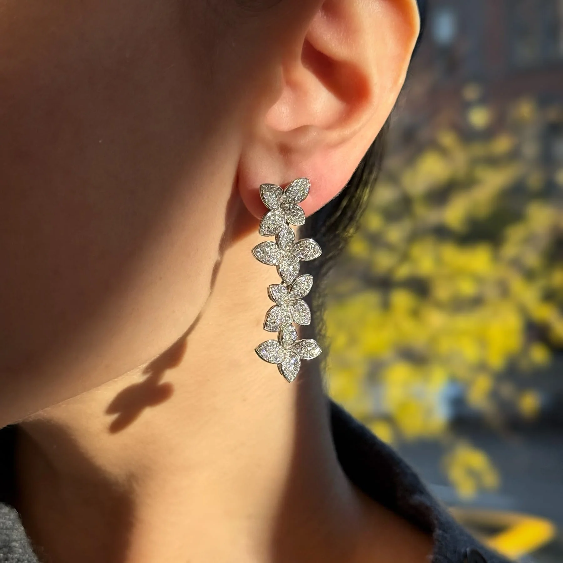 Pasquale Bruni 18K White Gold Diamond Goddess Garden Earrings - Image 2
