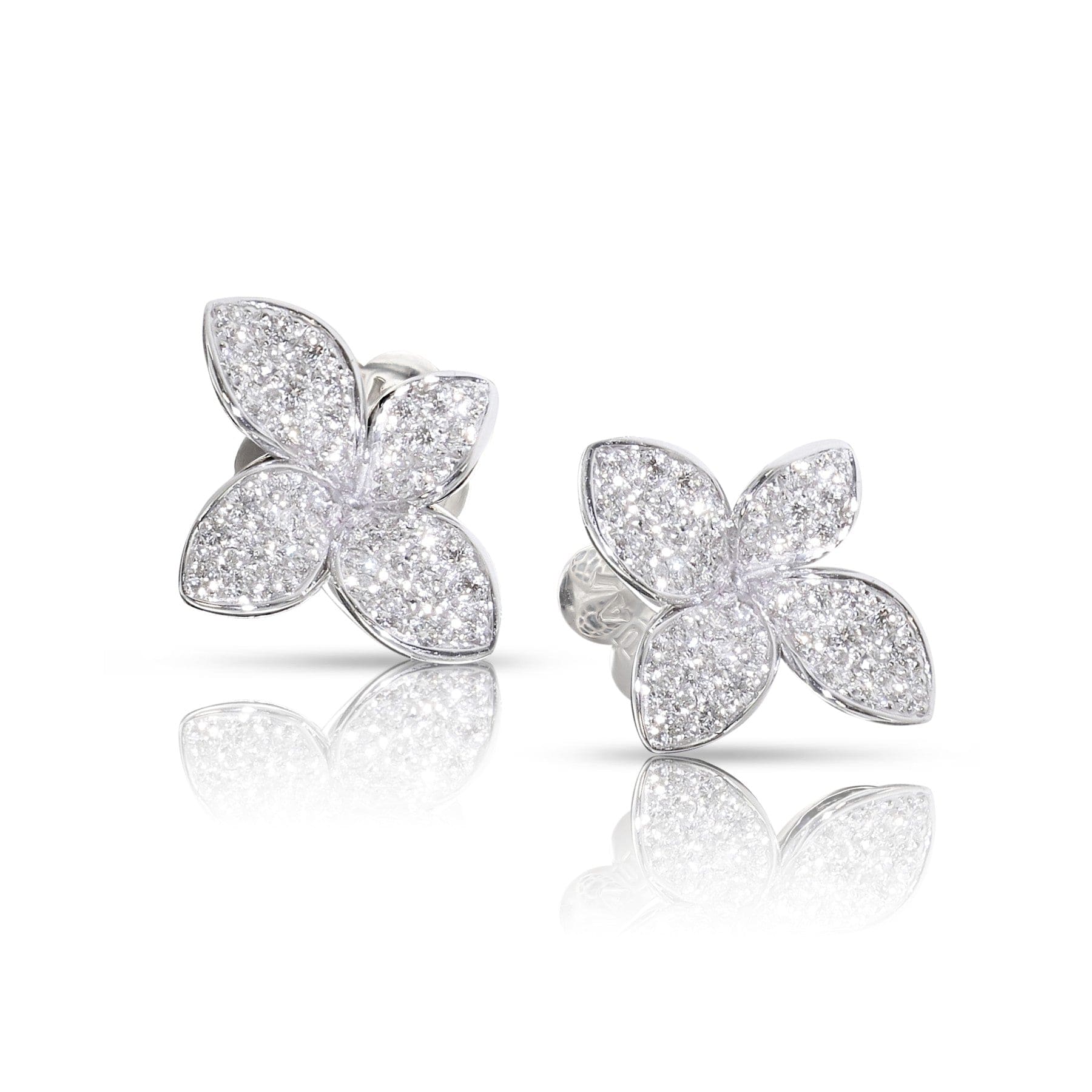 Pasquale Bruni 18K White Gold Diamond Petit Garden Small Flower Earrings