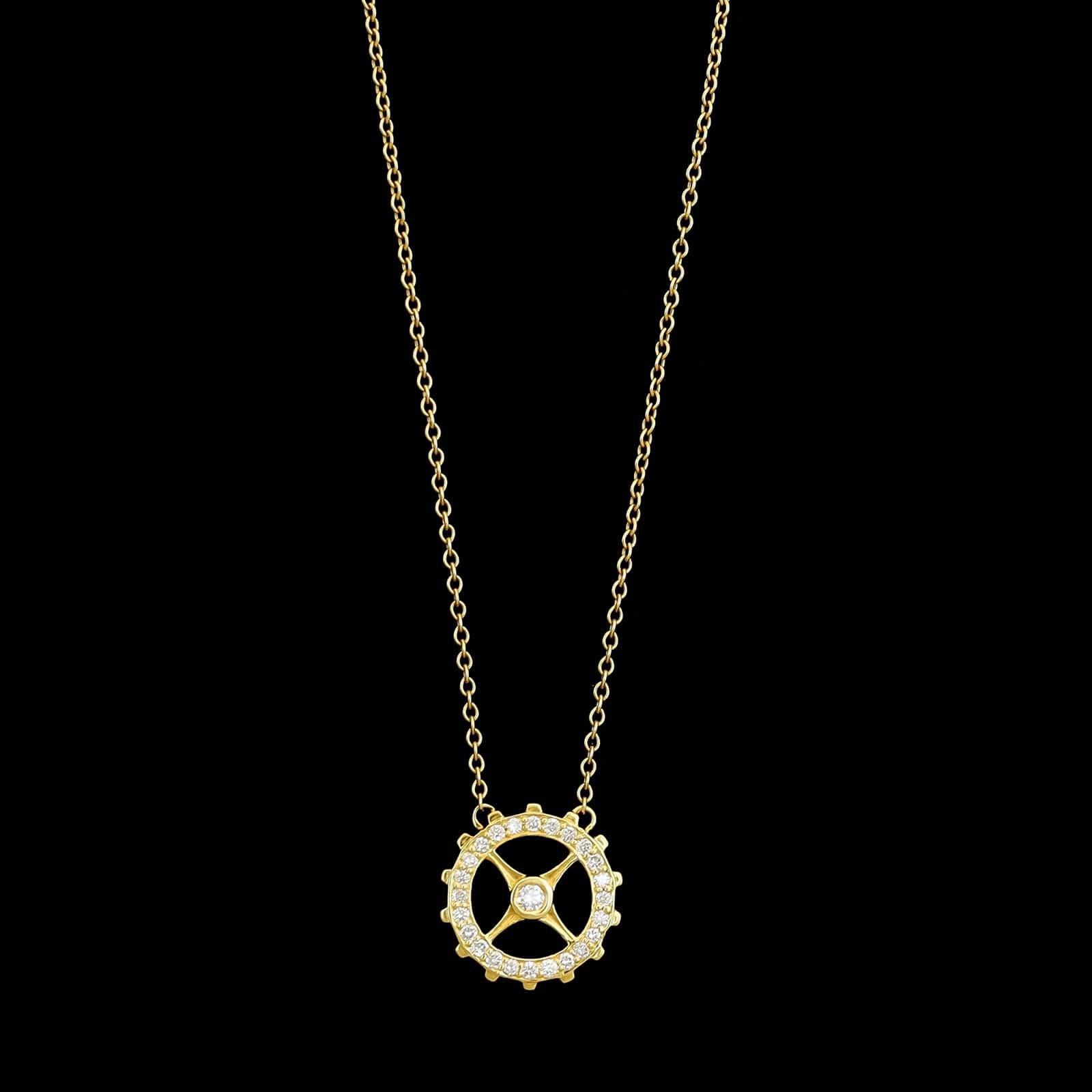 Paul Morelli 18K Yellow Gold Estate Macchina Pendant Necklace