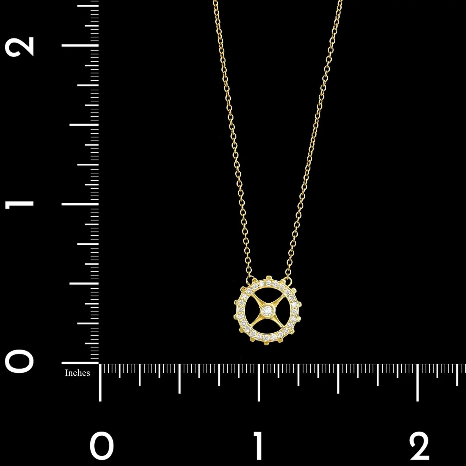 Paul Morelli 18K Yellow Gold Estate Macchina Pendant Necklace - Image 4