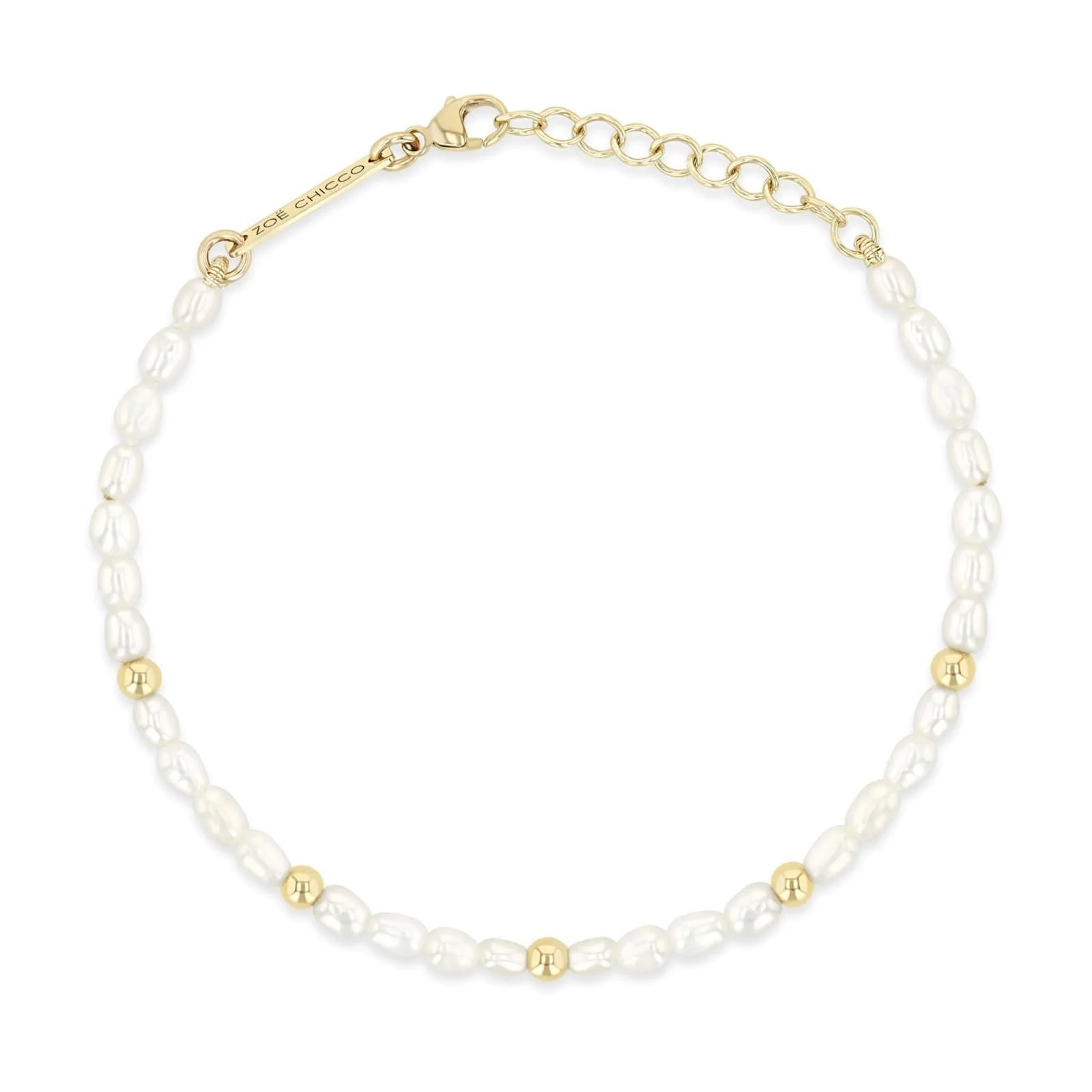 Zoe Chicco 14K Yellow Gold Beaded Single Strand Pearl Bracelet - Image 2