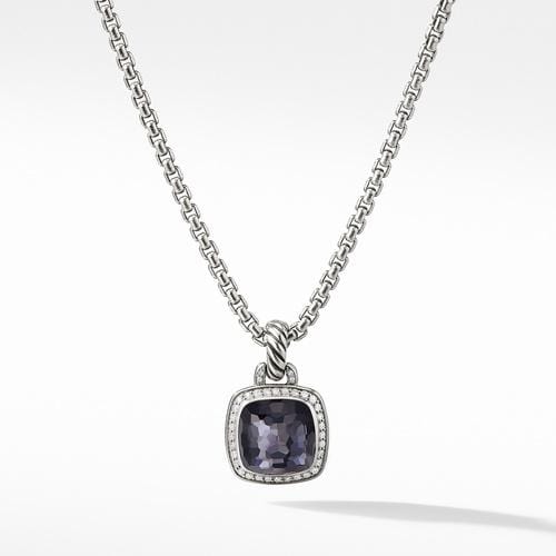 Pendant with Black Orchid and Diamonds
