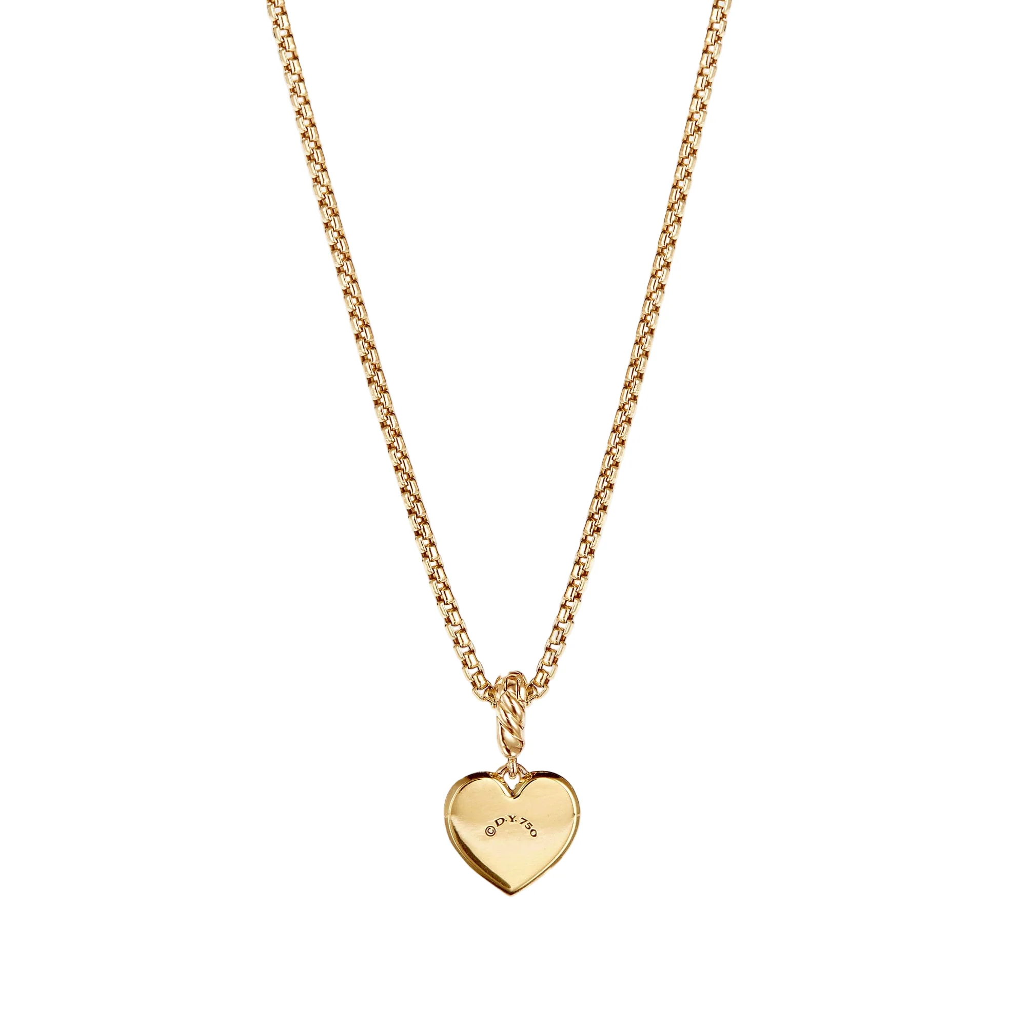 Compass Heart Amulet 18K Yellow Gold with Center Diamond, 11.3mm - Image 3