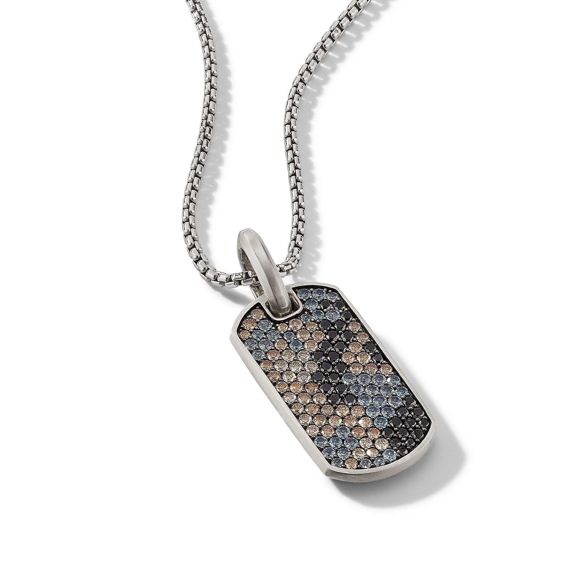 Streamline® Tag with Pavé Black Diamonds, Cognac Diamonds and Color Change Garnet - Image 2