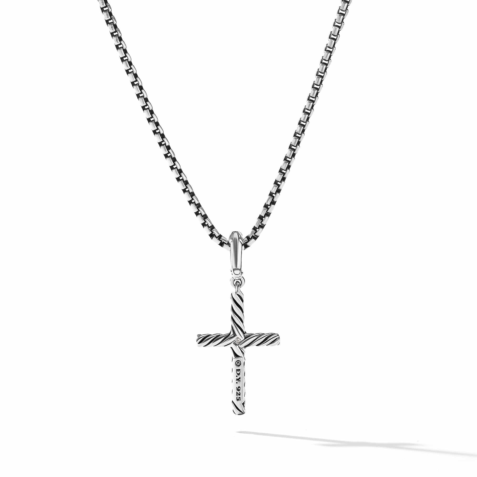 Cable Classic Cross Pendant with Diamond - Image 2