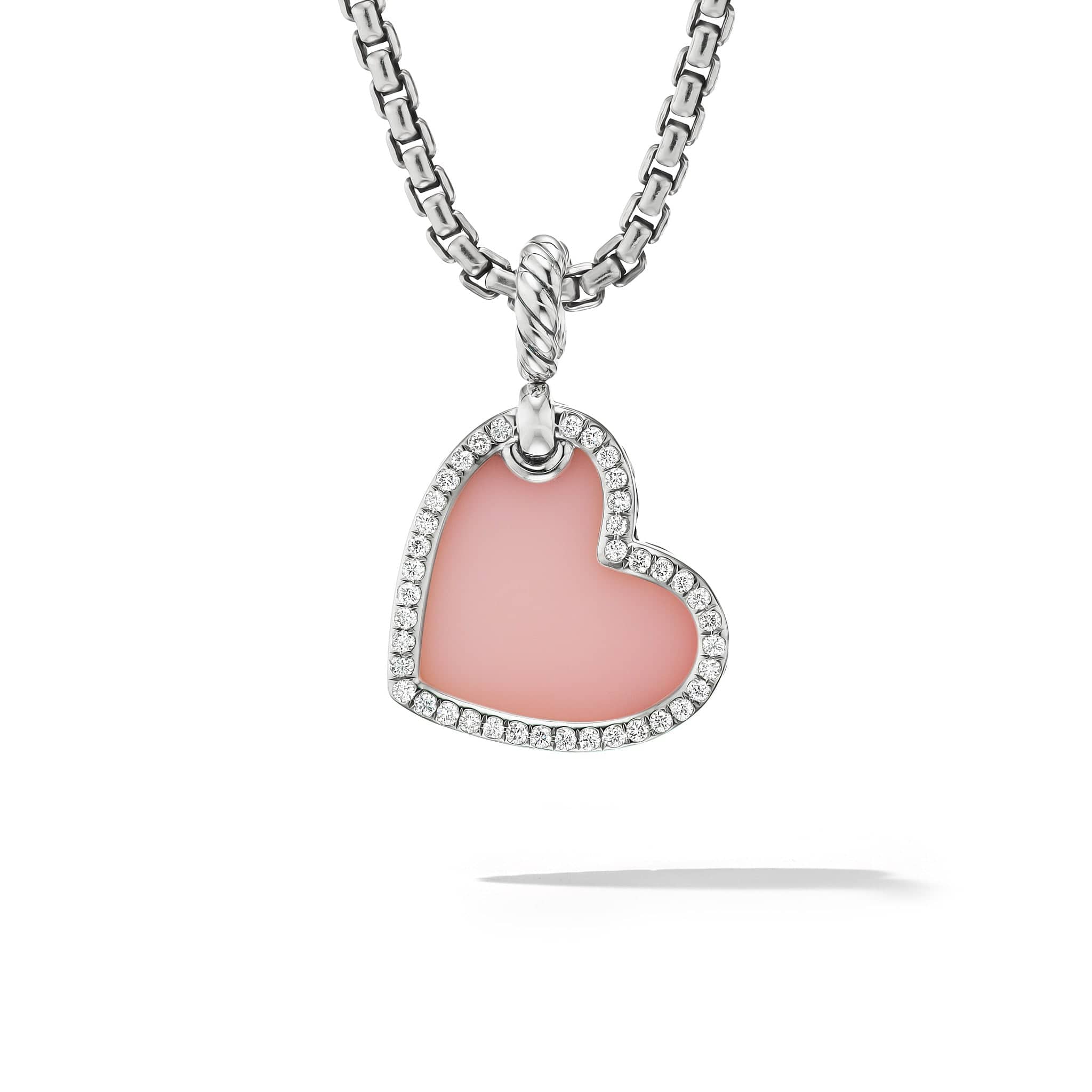DY Elements® Heart Amulet with Pink Opal and Pavé Diamonds