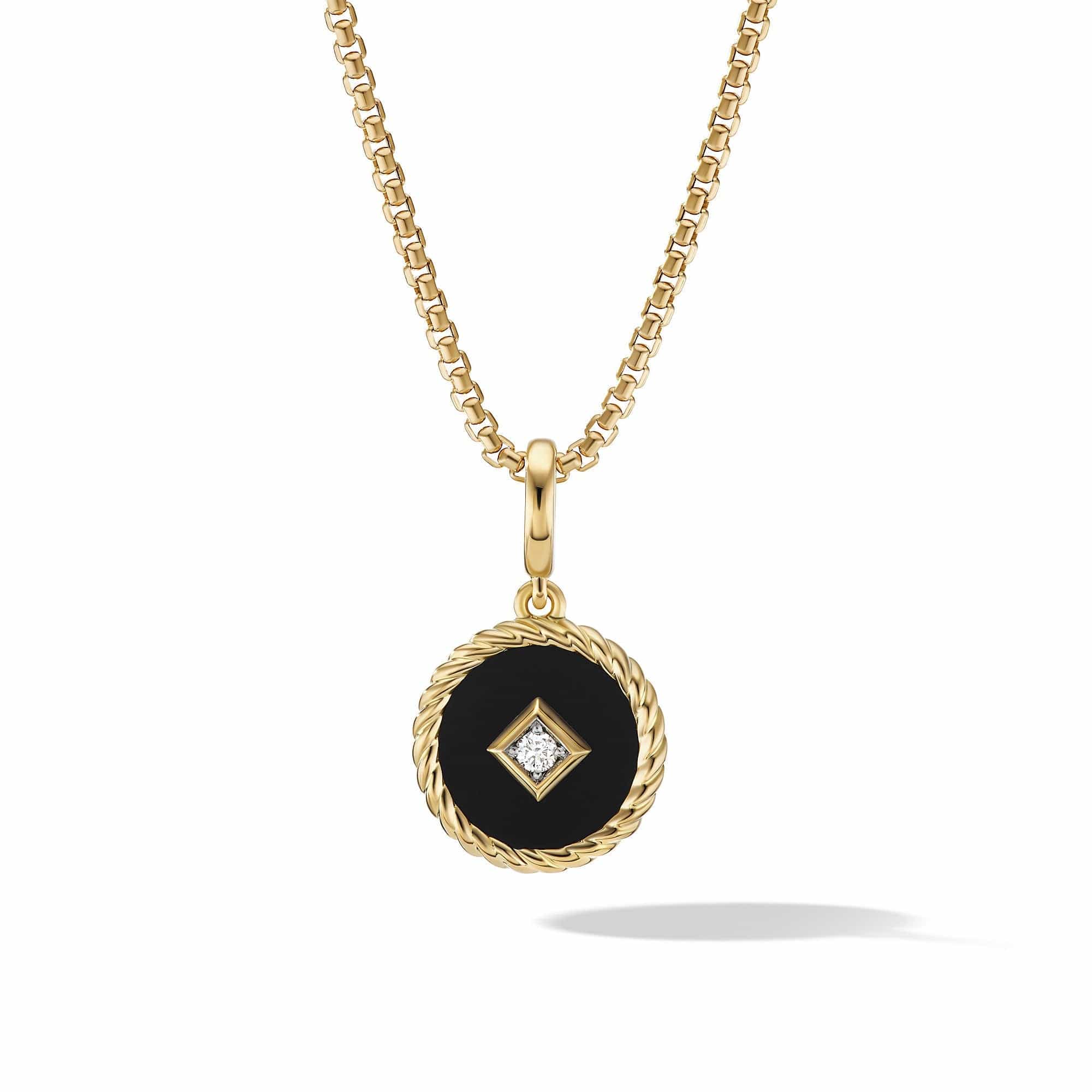 Cable Collectibles® Black Enamel Charm with 18K Yellow Gold and Diamond