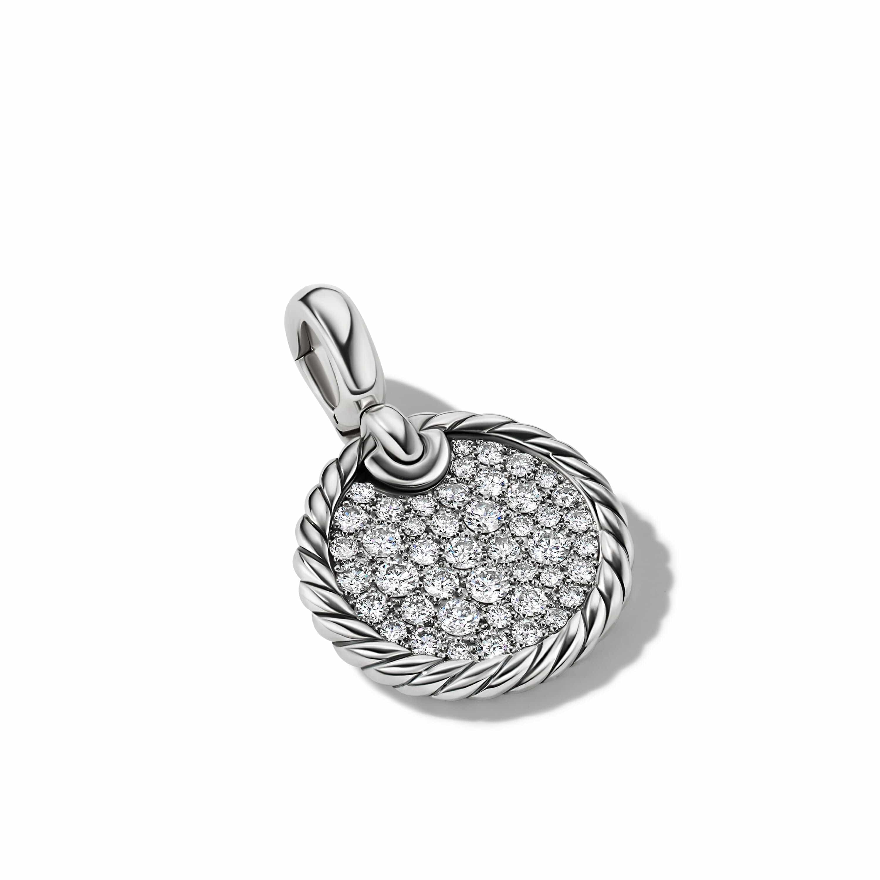 DY Elements® Disc Pendant in Sterling Silver with Pavé Diamonds - Image 2