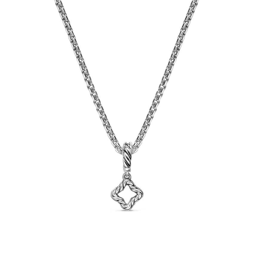 Micro Pavé Quatrefoil Amulet in Sterling Silver with Diamonds, 7.4mm - Image 3