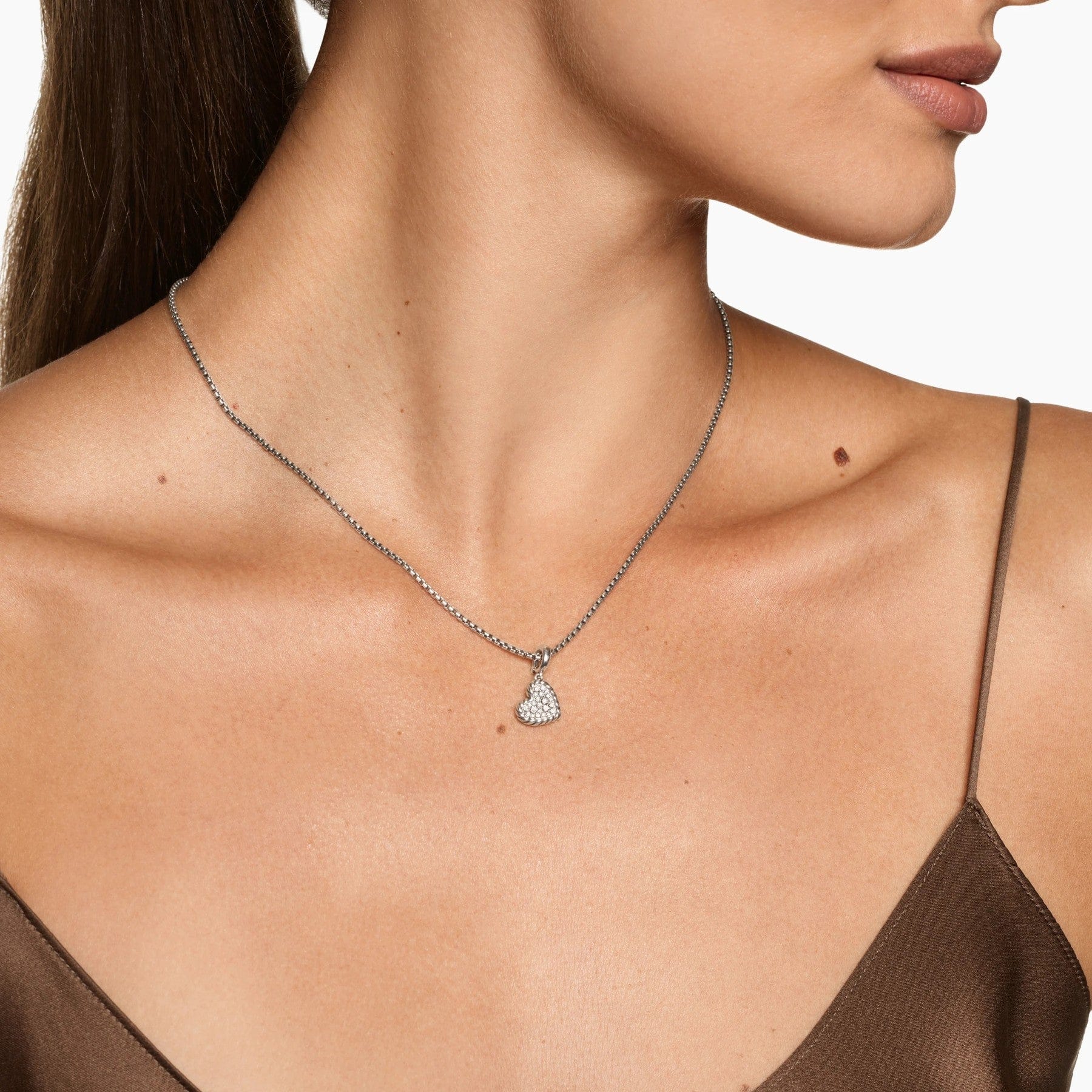 DY Elements® Heart Pendant Sterling Silver with Diamonds, 12.7mm - Image 3
