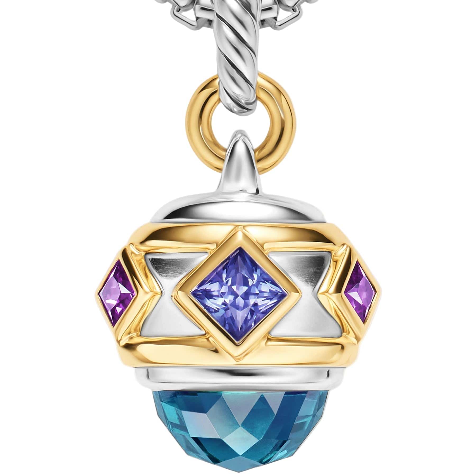 Renaissance® Amulet Sterling Silver with 14K Yellow Gold, Hampton Blue Topaz, Iolite and Amethyst, 19.8mm - Image 3