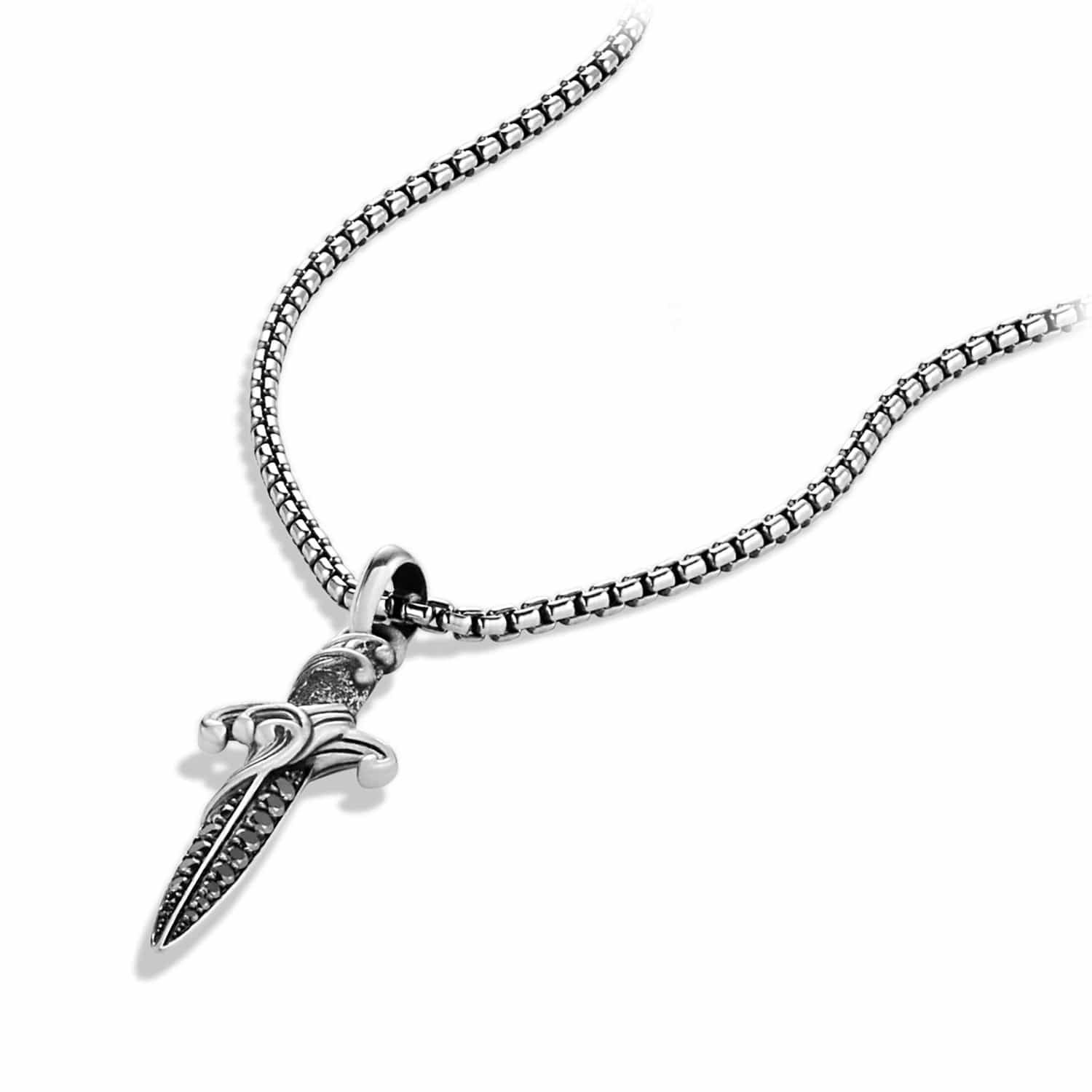 Waves Dagger Amulet with Black Diamonds - Image 3