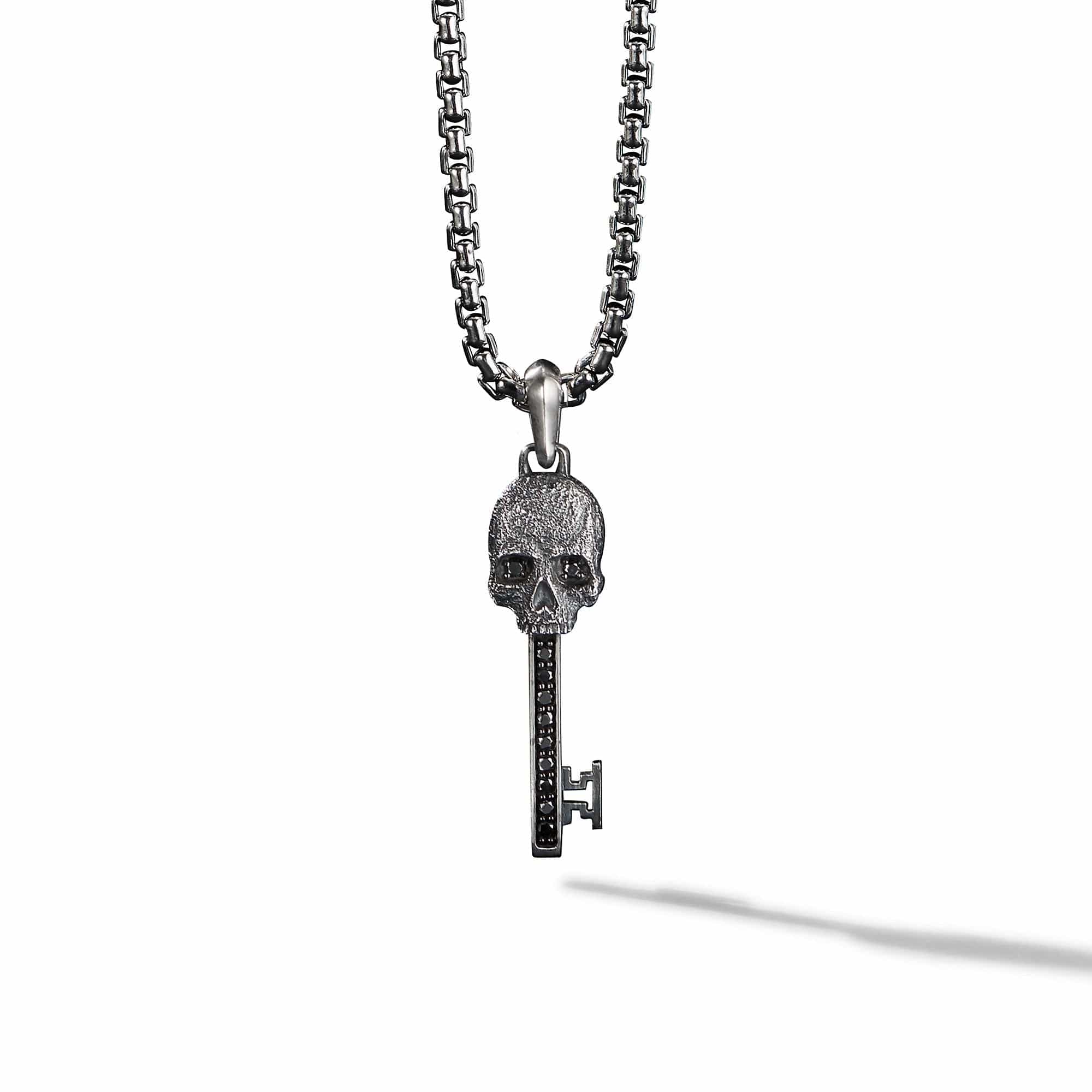 Skull Pendant with Black Diamonds