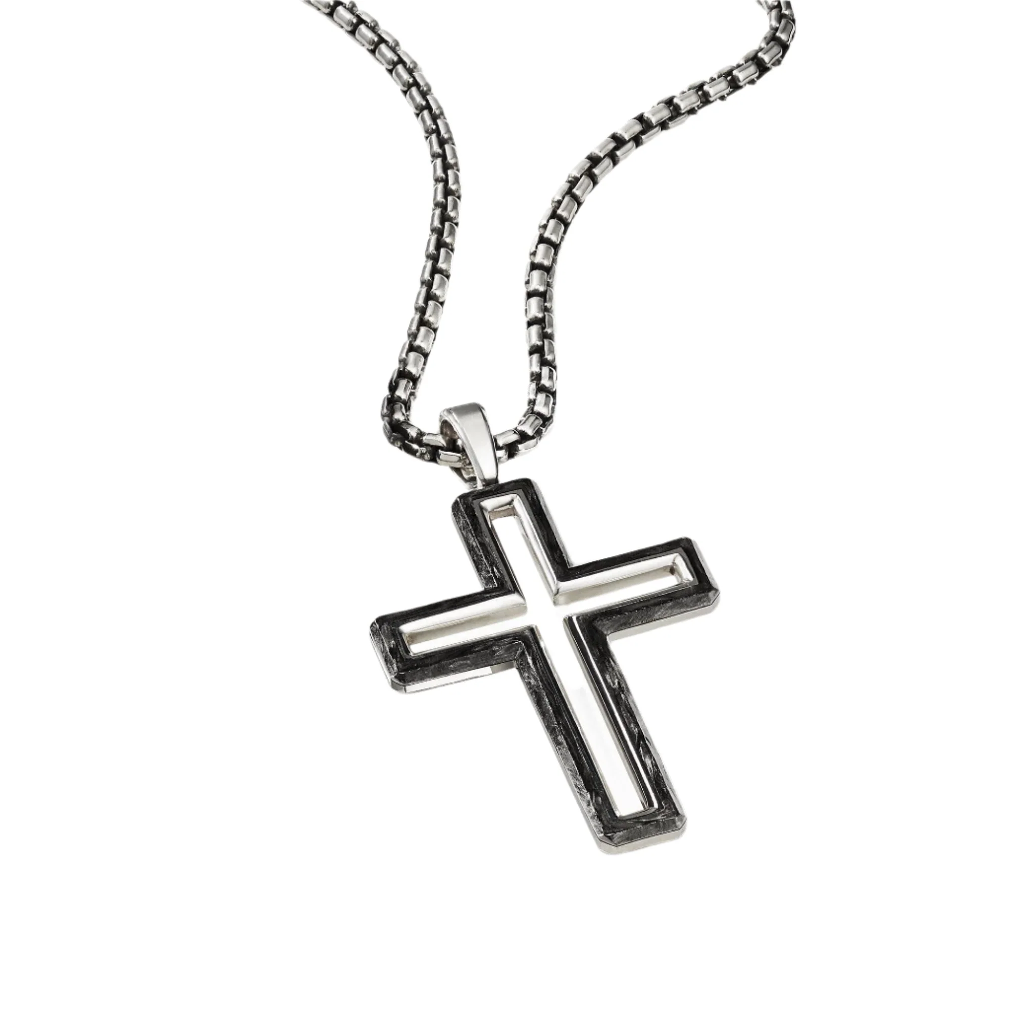 Forged Carbon Cross Pendant - Image 3