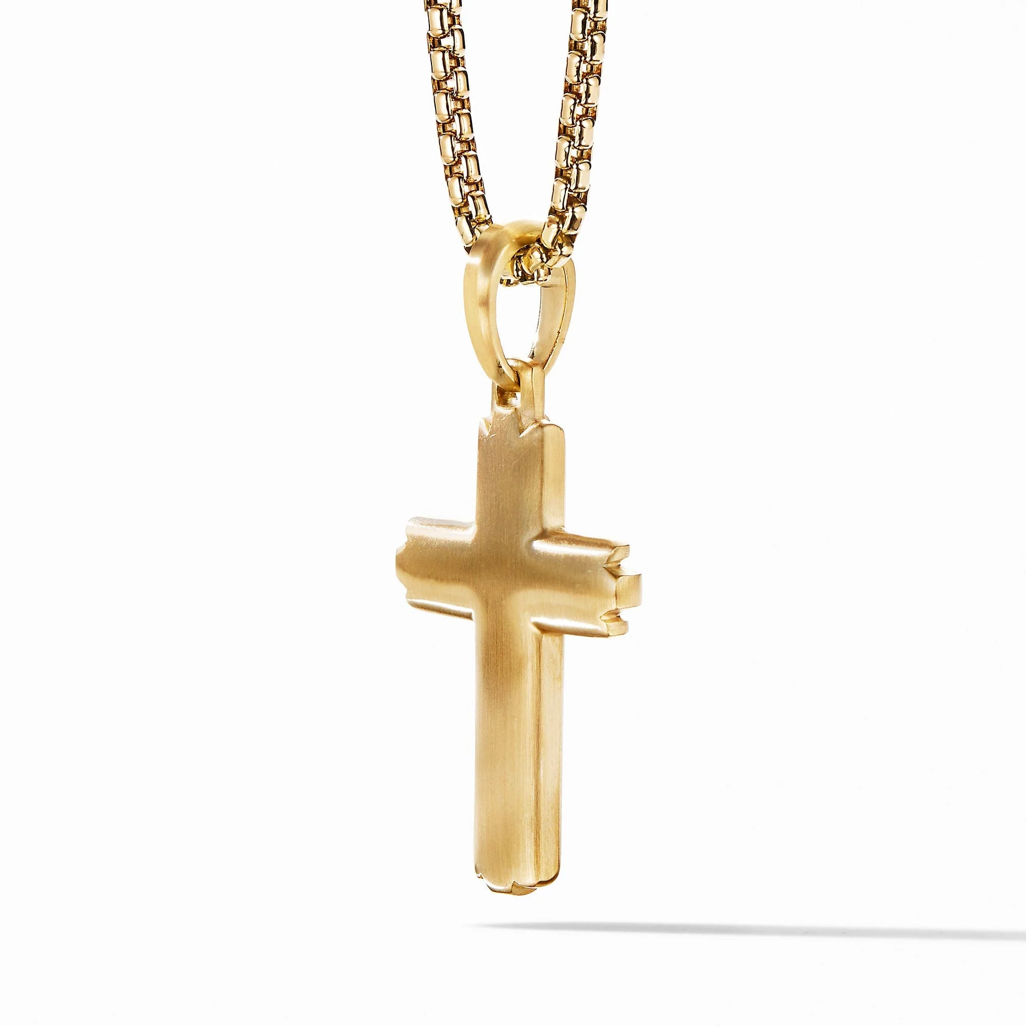 Deco Cross Pendant in 18K Yellow Gold - Image 2