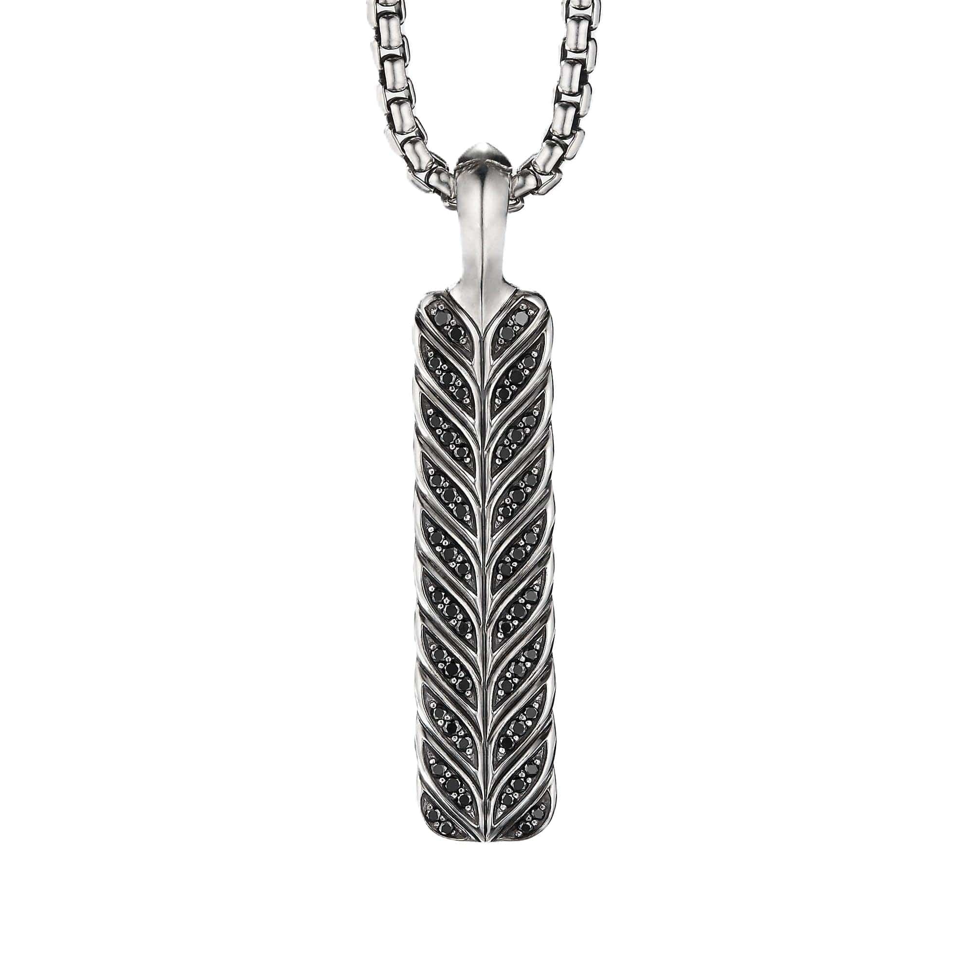 Chevron Ingot Tag with Pavé Black Diamonds