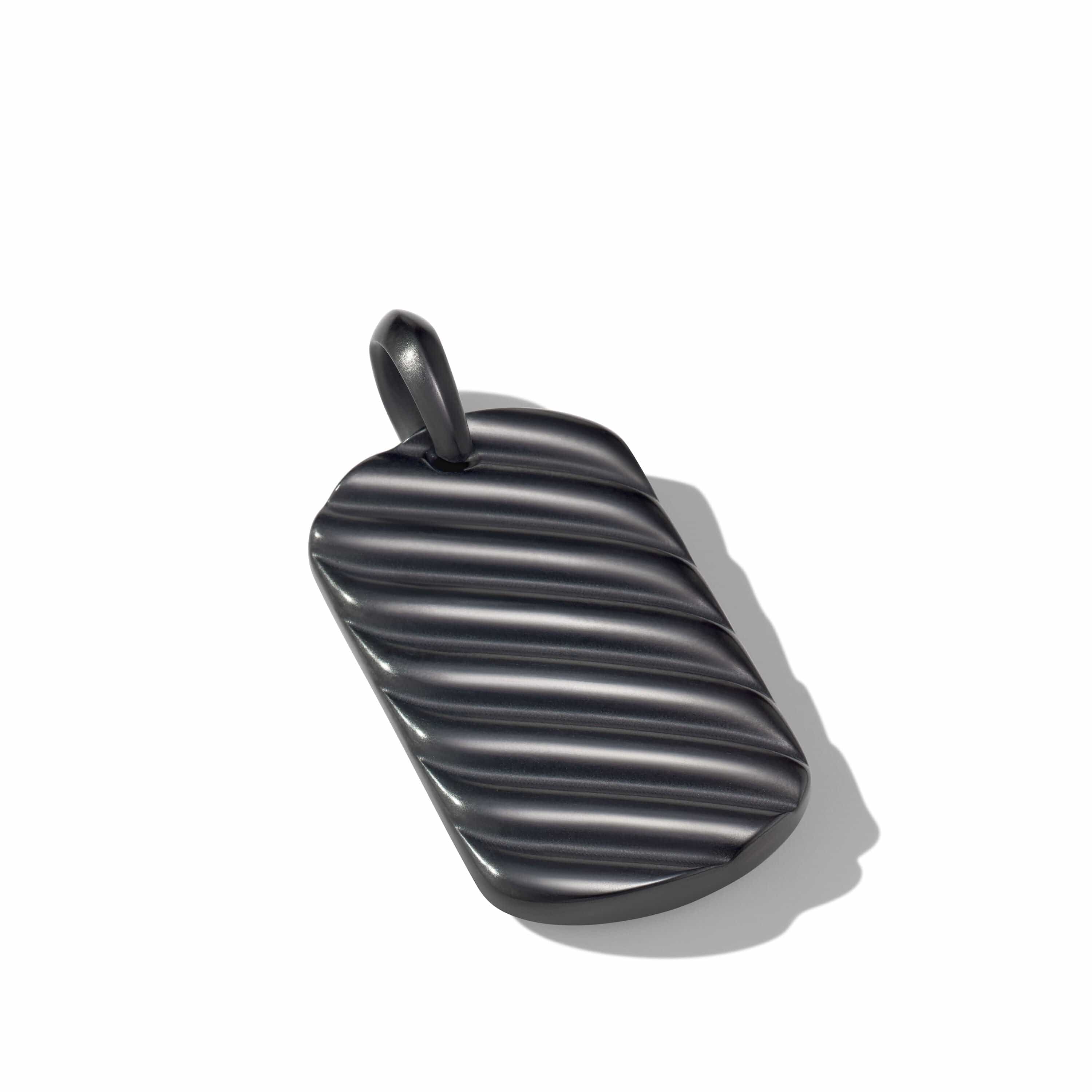 Sculpted Cable Tag in Black Titanium
