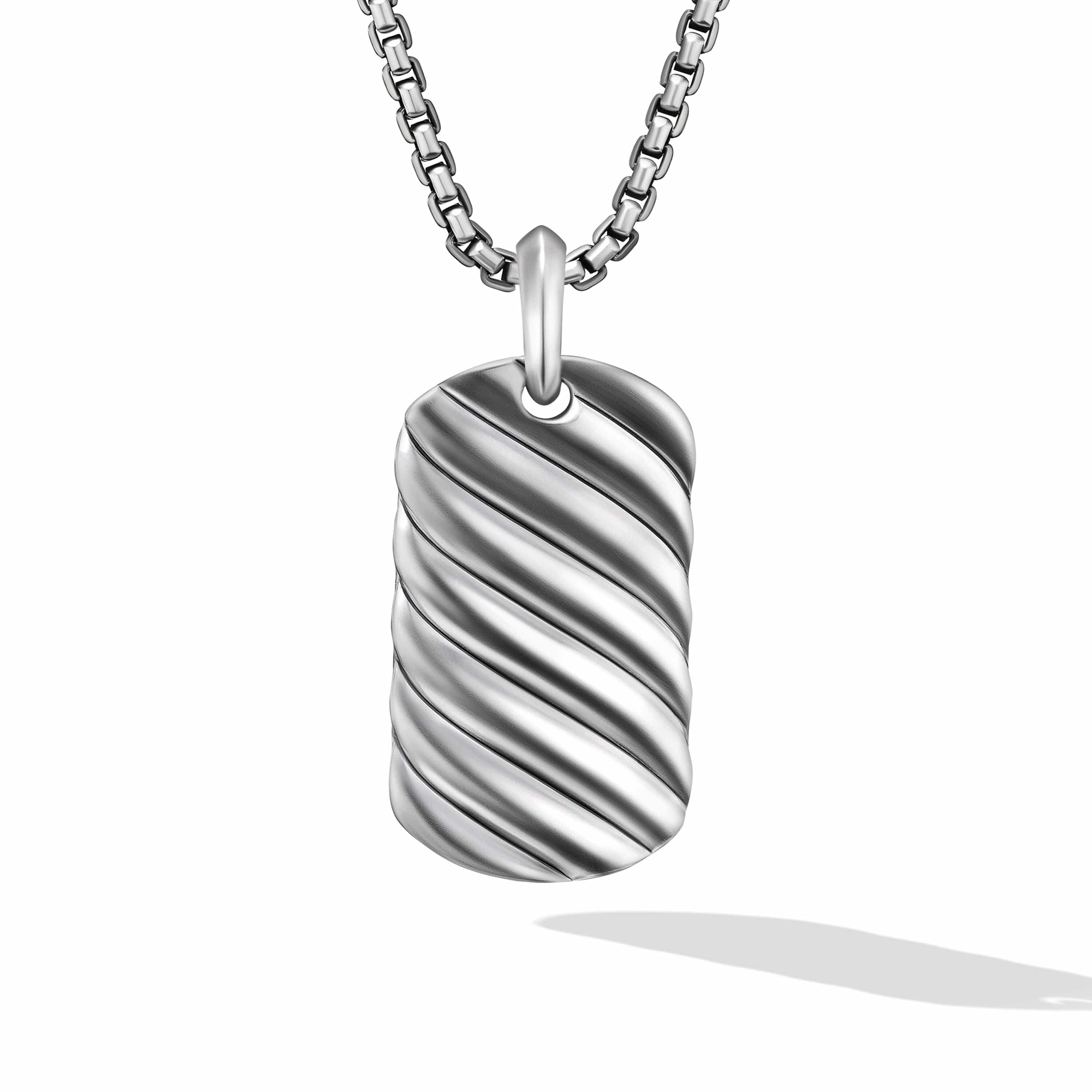 Sculpted Cable Tag in Sterling Silver - Image 2