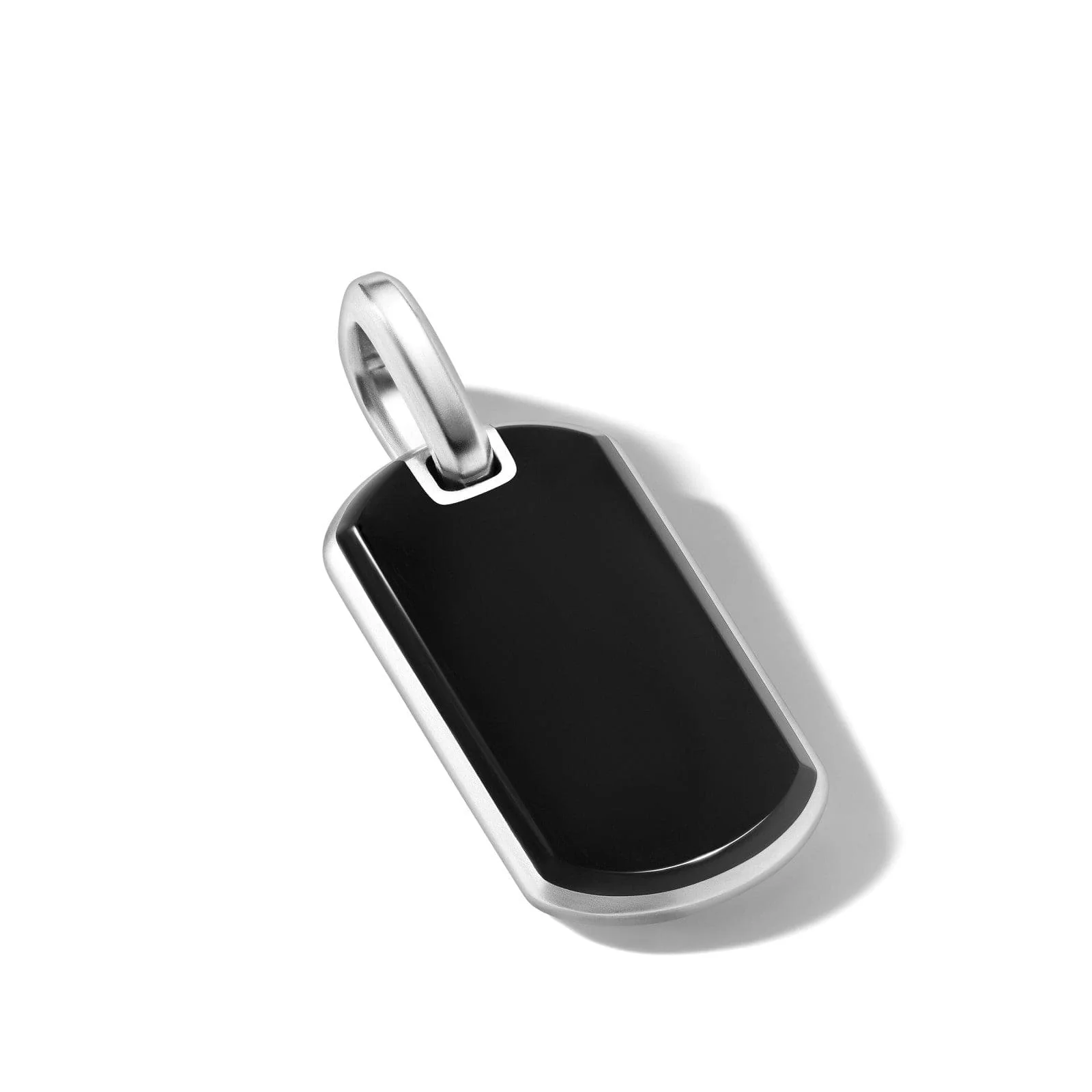 Chevron Tag in Sterling Silver with Black Onyx, 27mm - Image 3