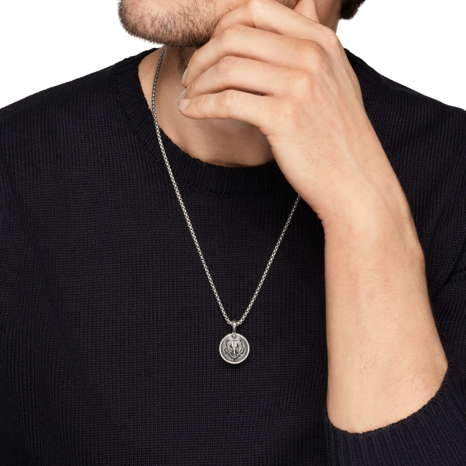 Petrvs Wolf Amulet Sterling Silver, 21mm - Image 2