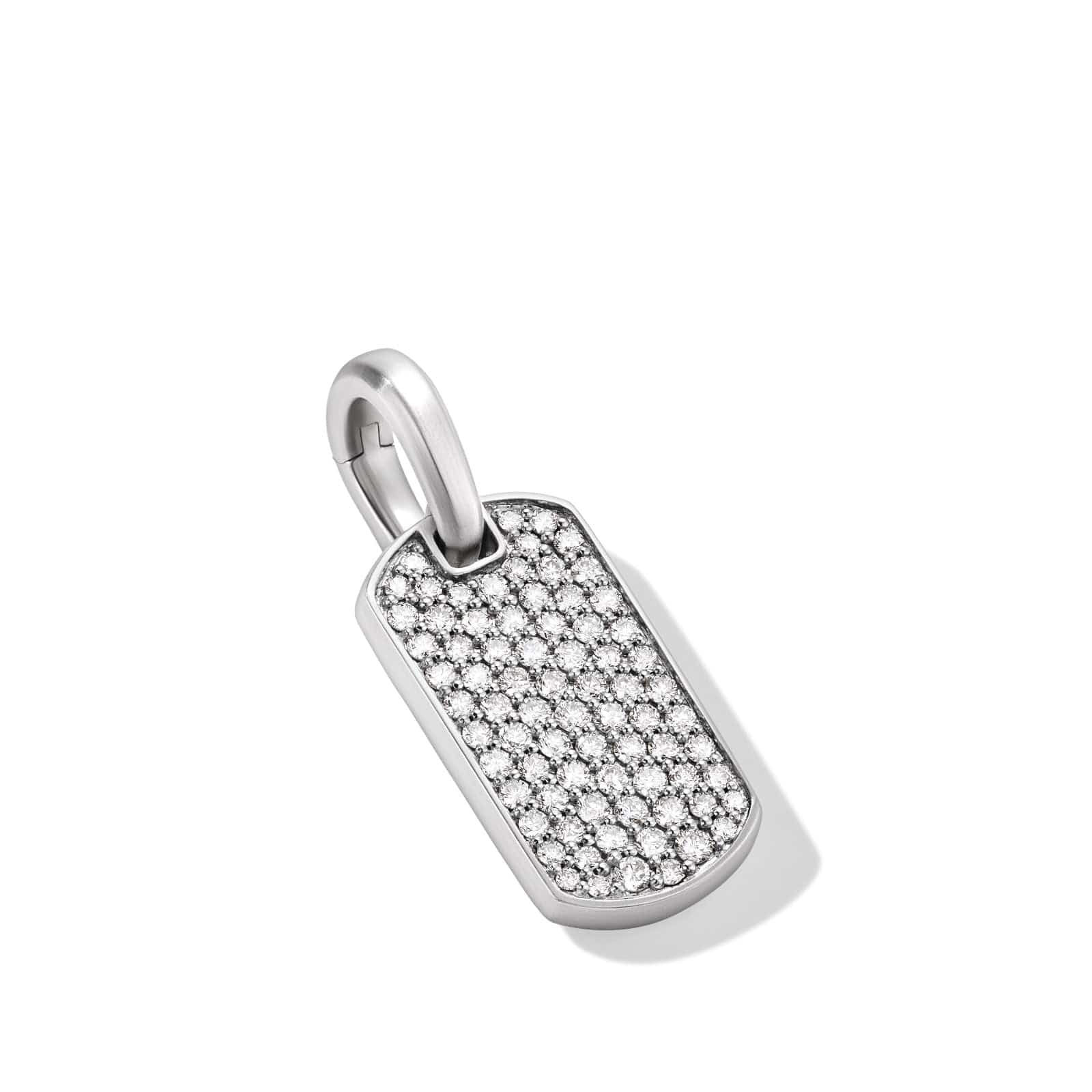 Chevron Tag in Sterling Silver with Diamonds, 21mm - Image 3