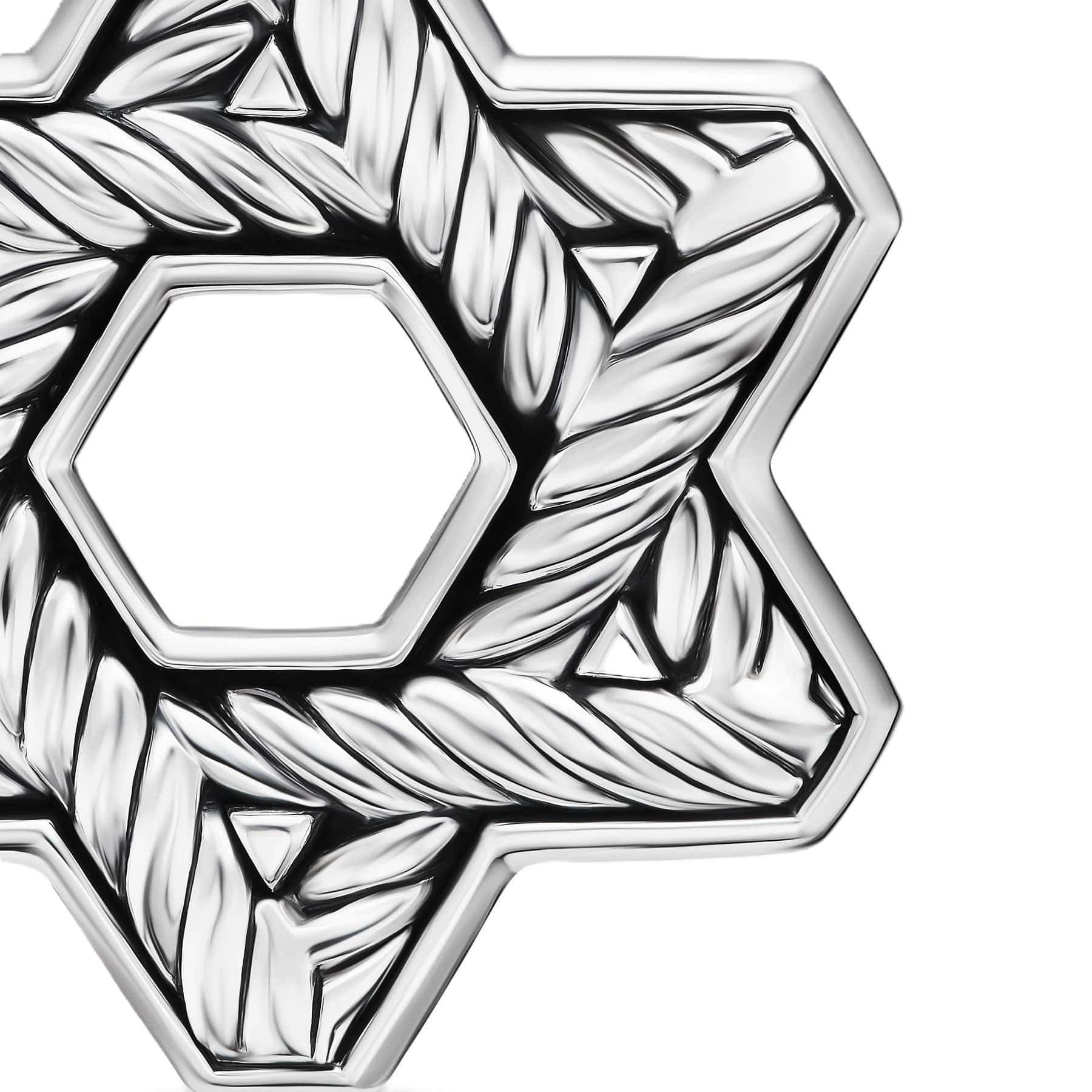 Star of David Pendant Sterling Silver with Diamonds, 25mm - Image 3
