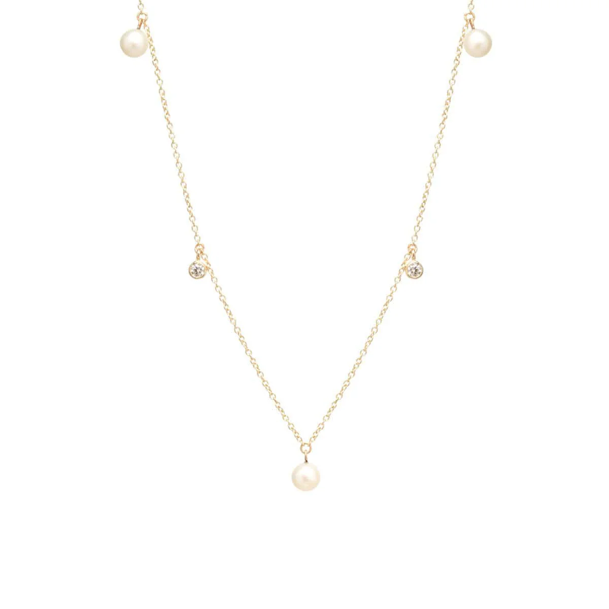 14K Yellow Gold Pearl Necklace